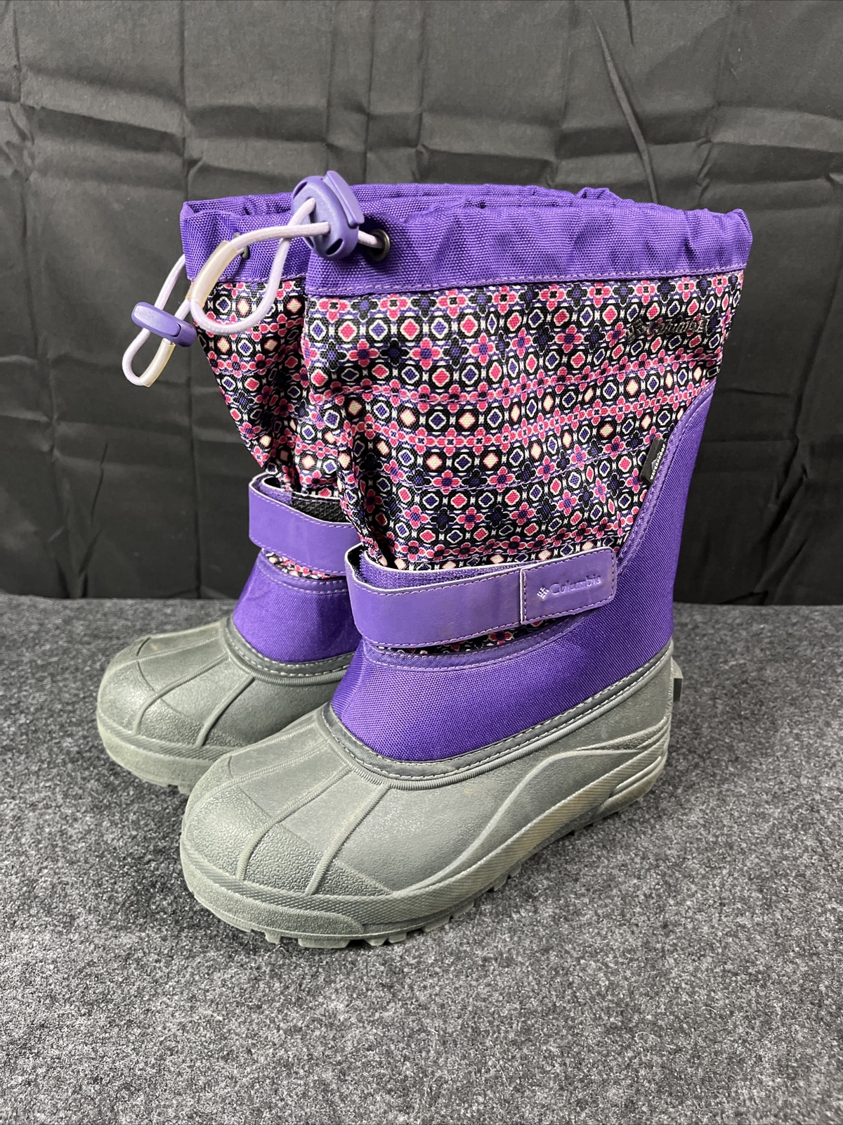 Girls Winter Boots Size 4 Columbia Waterproof w/ Bungie Powderbug EURO 35 purple