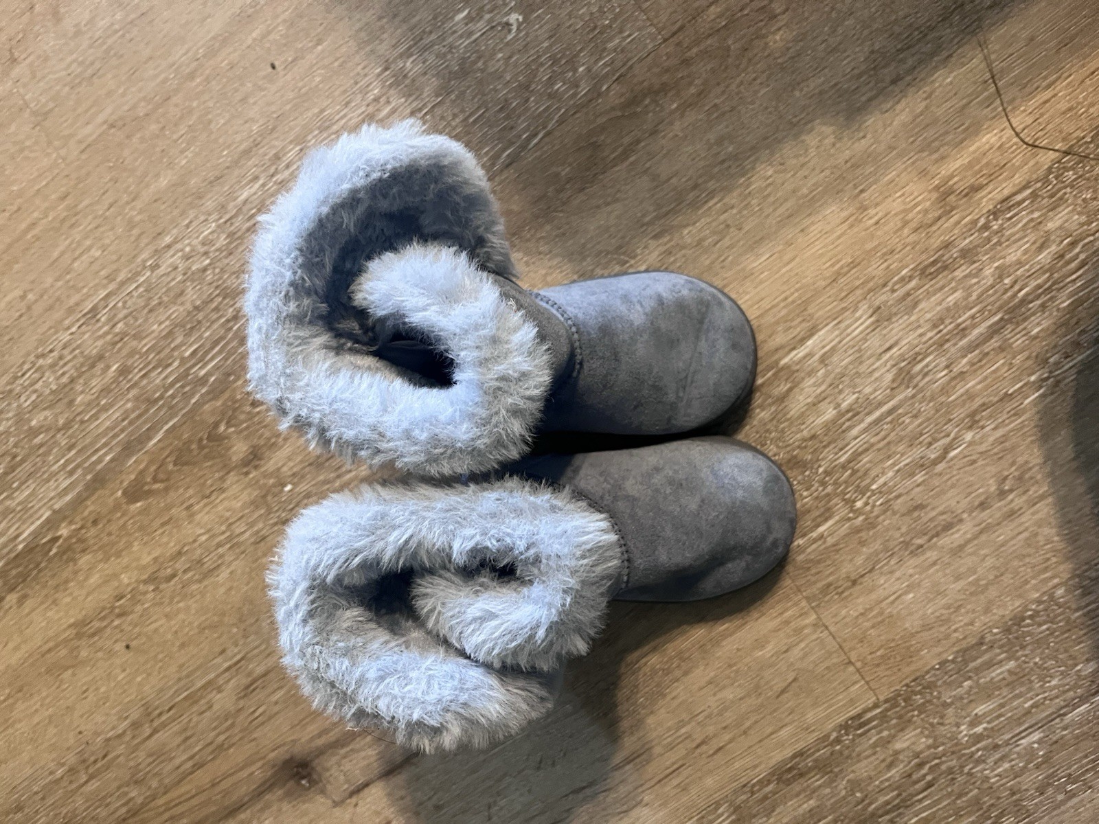 Jumping Beans Toddler Girls Winter Boots Size 6 Faux Fur Lining Gray
