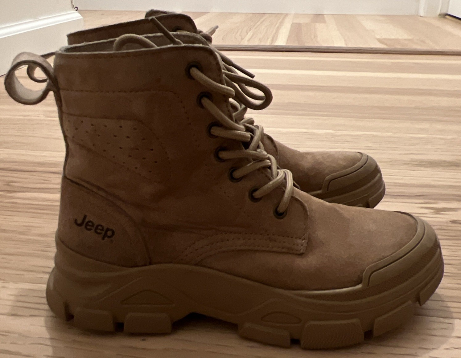 Jeep Women Boots Size 230 Tan Lace Up with Ankle