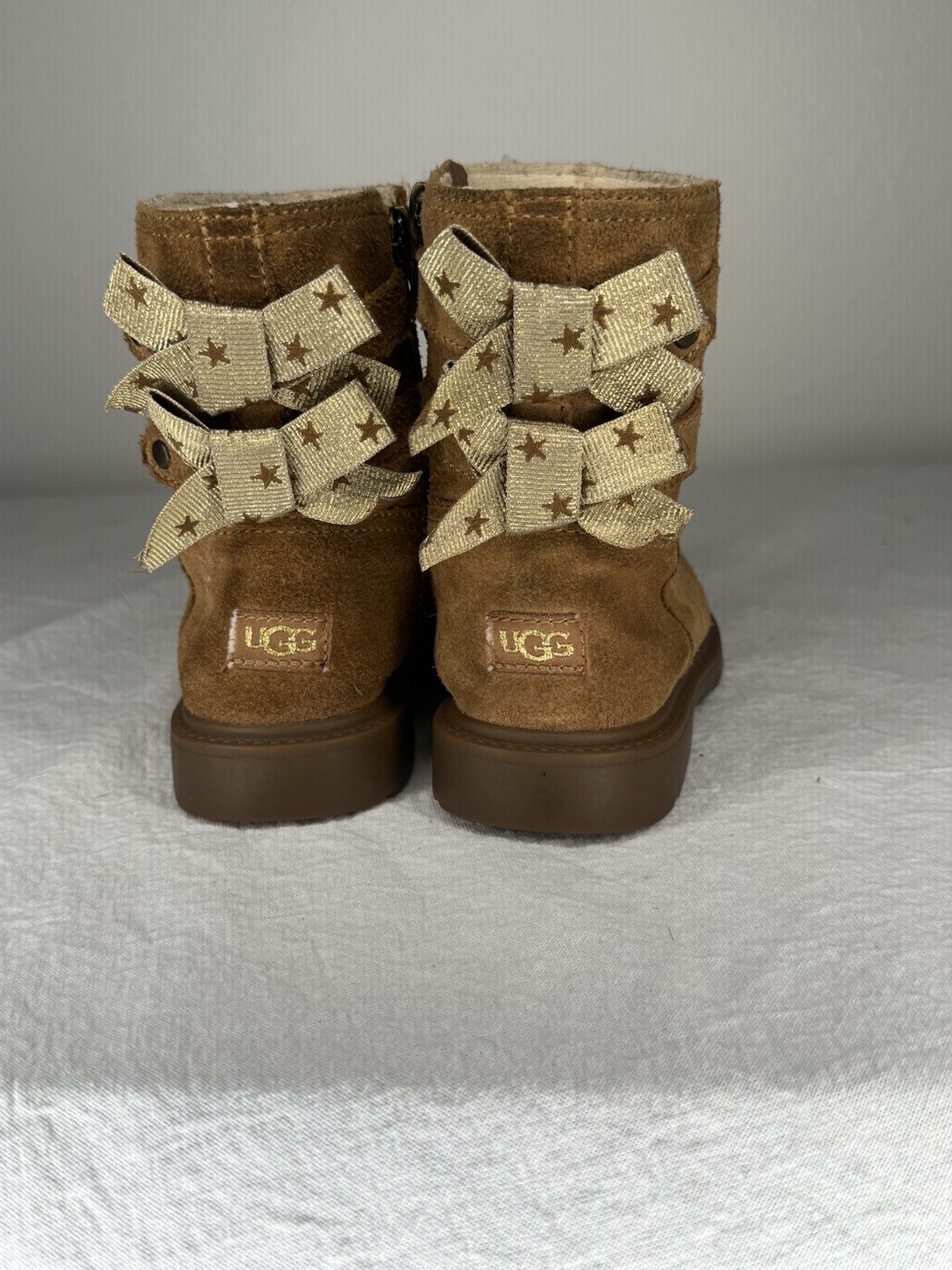 UGG Tillee Bow Toddler Girls Boots Size 7 Brown Suede
