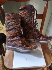 MERRELL Pechora Sky Women Winter Boots Sz 7.5 ?  Espresso Spun Wool Leather BOHO