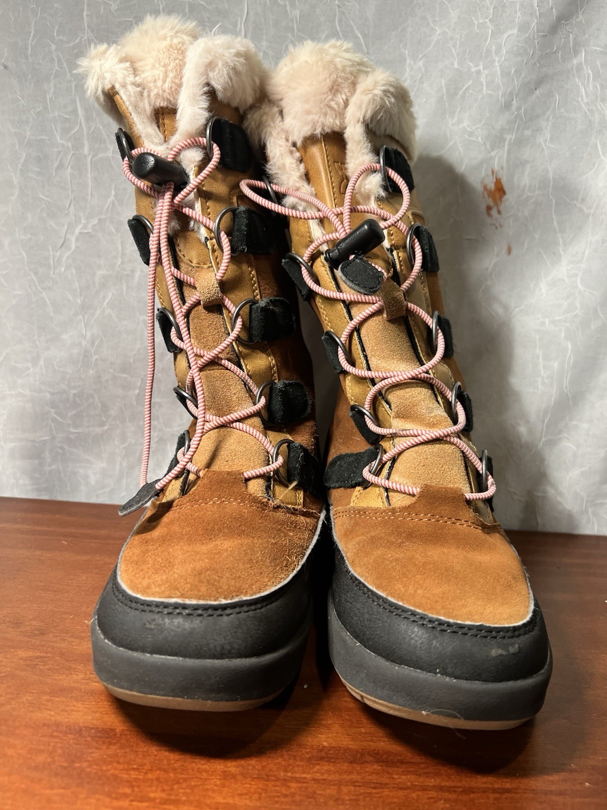 Girls Winter Boots • All in Motion Alberta Thermolite Faux Fur Cognac Brown