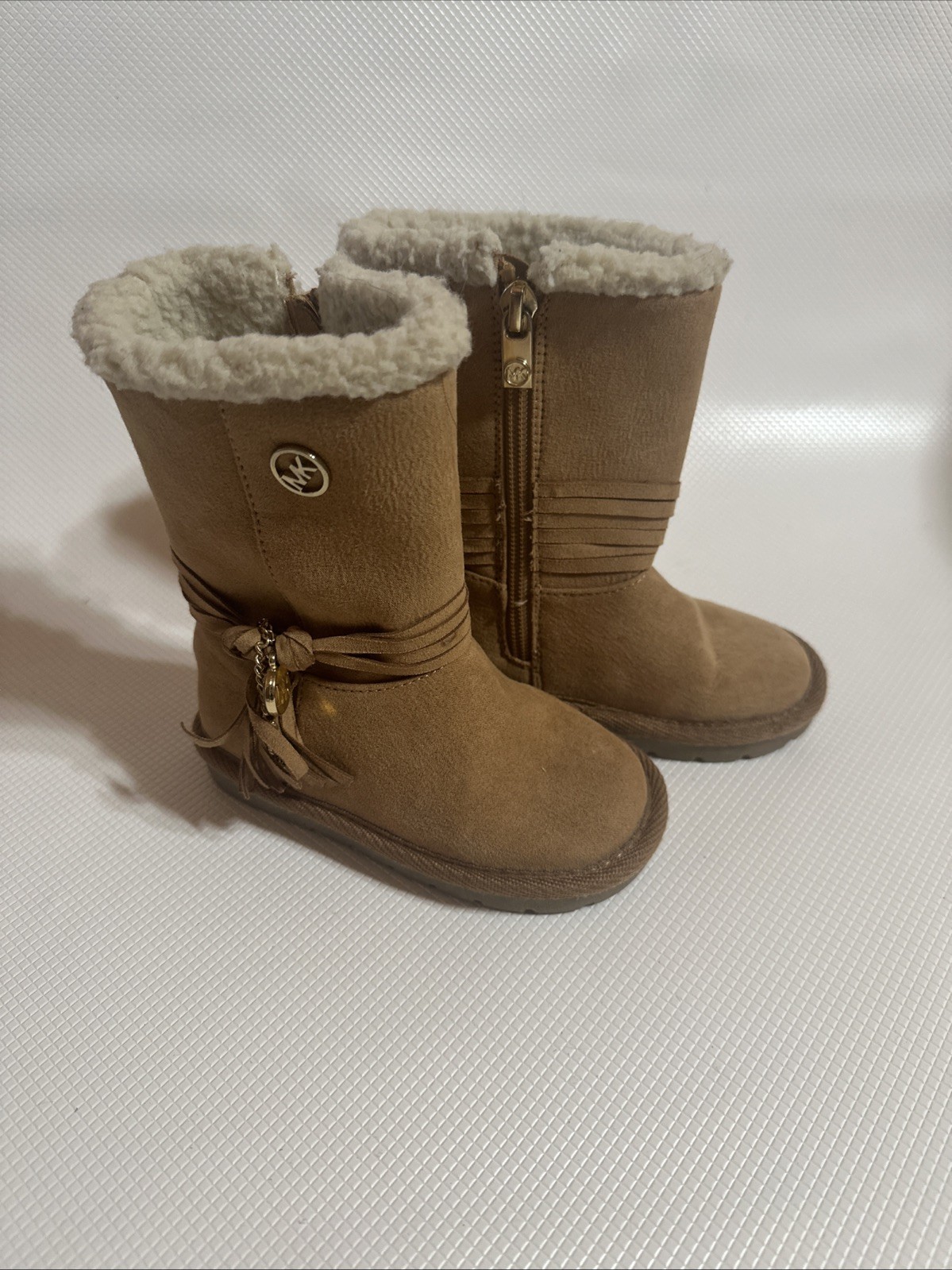 Michael Kors Girls Winter Boots Size 7 Suede Fur Cute