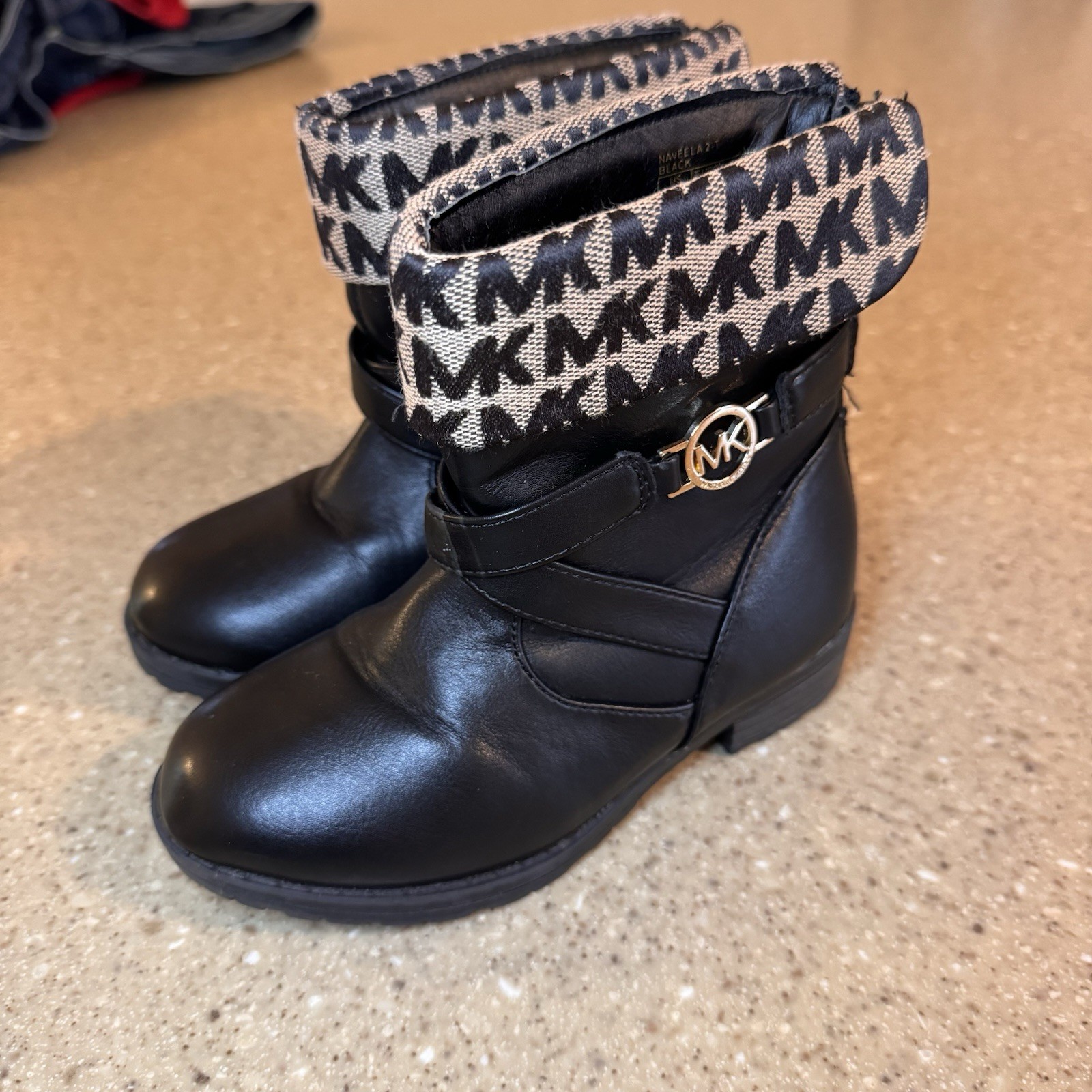 Michael Kors Toddler Girls Boots Size 10 Black Brown