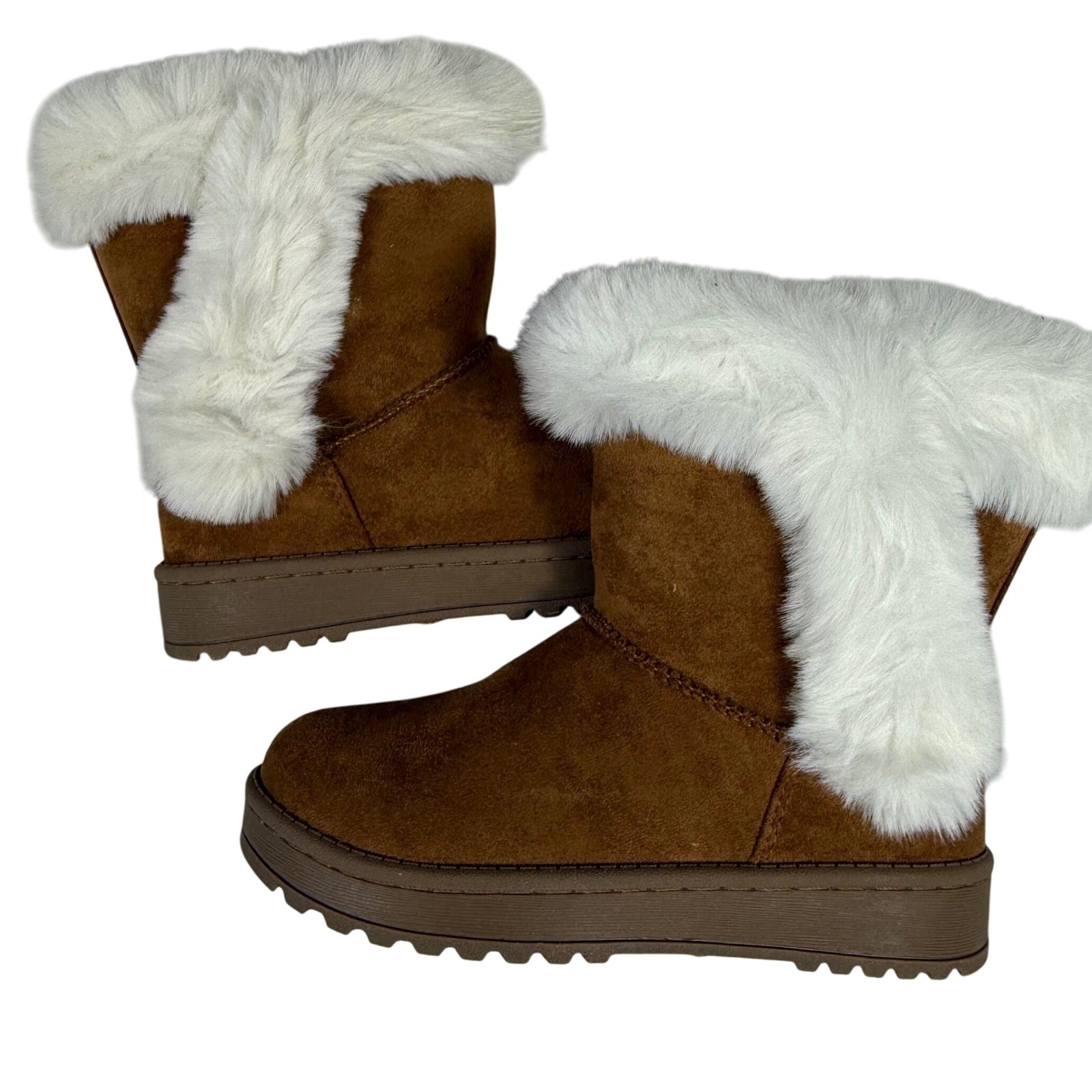 NIB Sonoma Alainaa Girls Chestnut Brown Faux Suede Fur Winter Boots Sz 13 Uggs