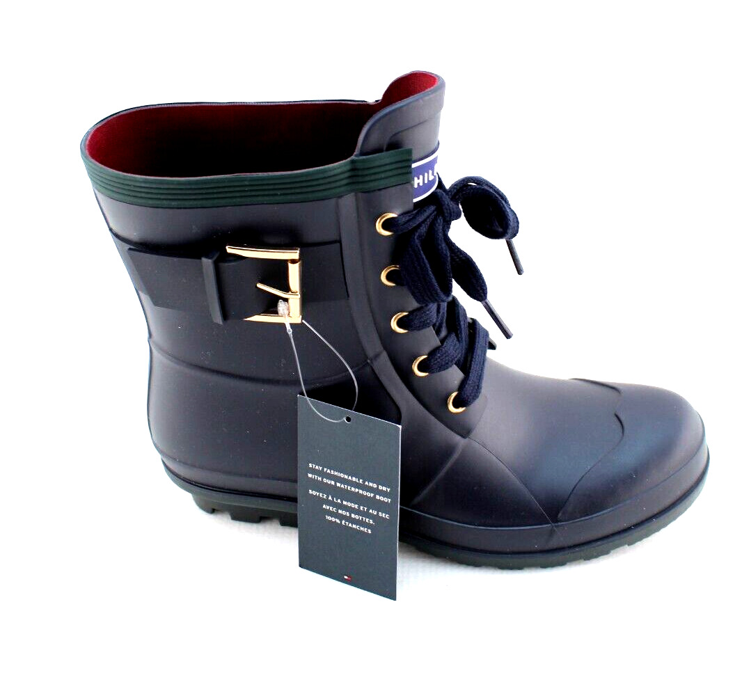 New TOMMY HILFIGER Timon Size 7 M Rubber Women Boots RETAIL $99