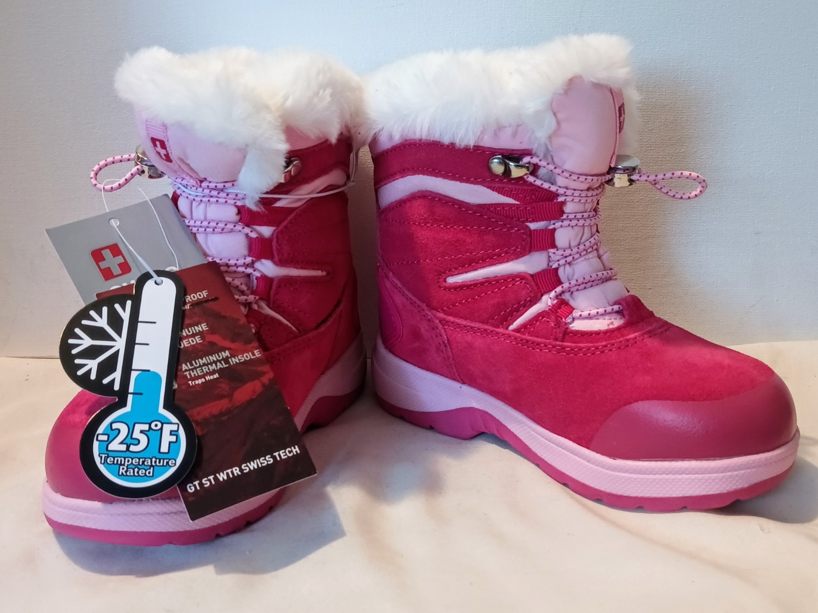 Swiss Tech Toddler Girls Winter Boots  Thermal Waterproof SIZE 10