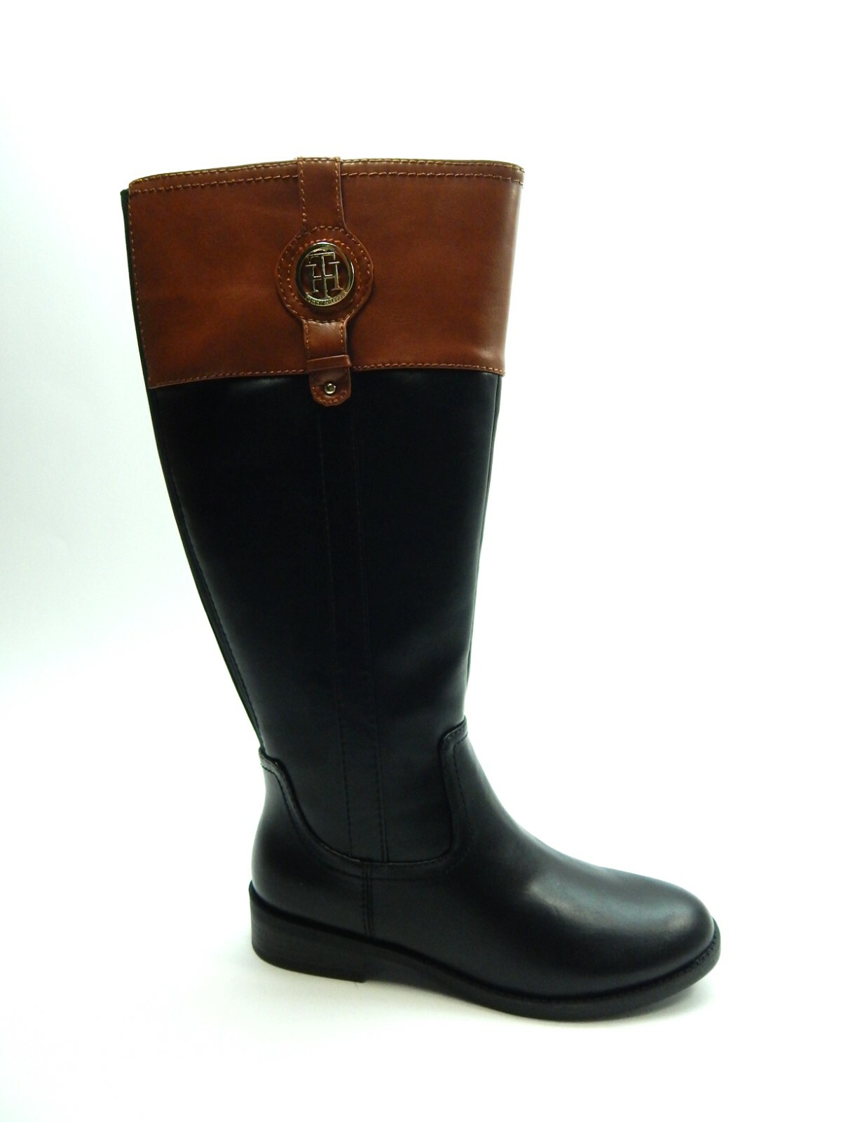 TOMMY HILFIGER TW IMINA 3 WIDE CALF BLACK BROWN WOMEN BOOTS SIZE 7