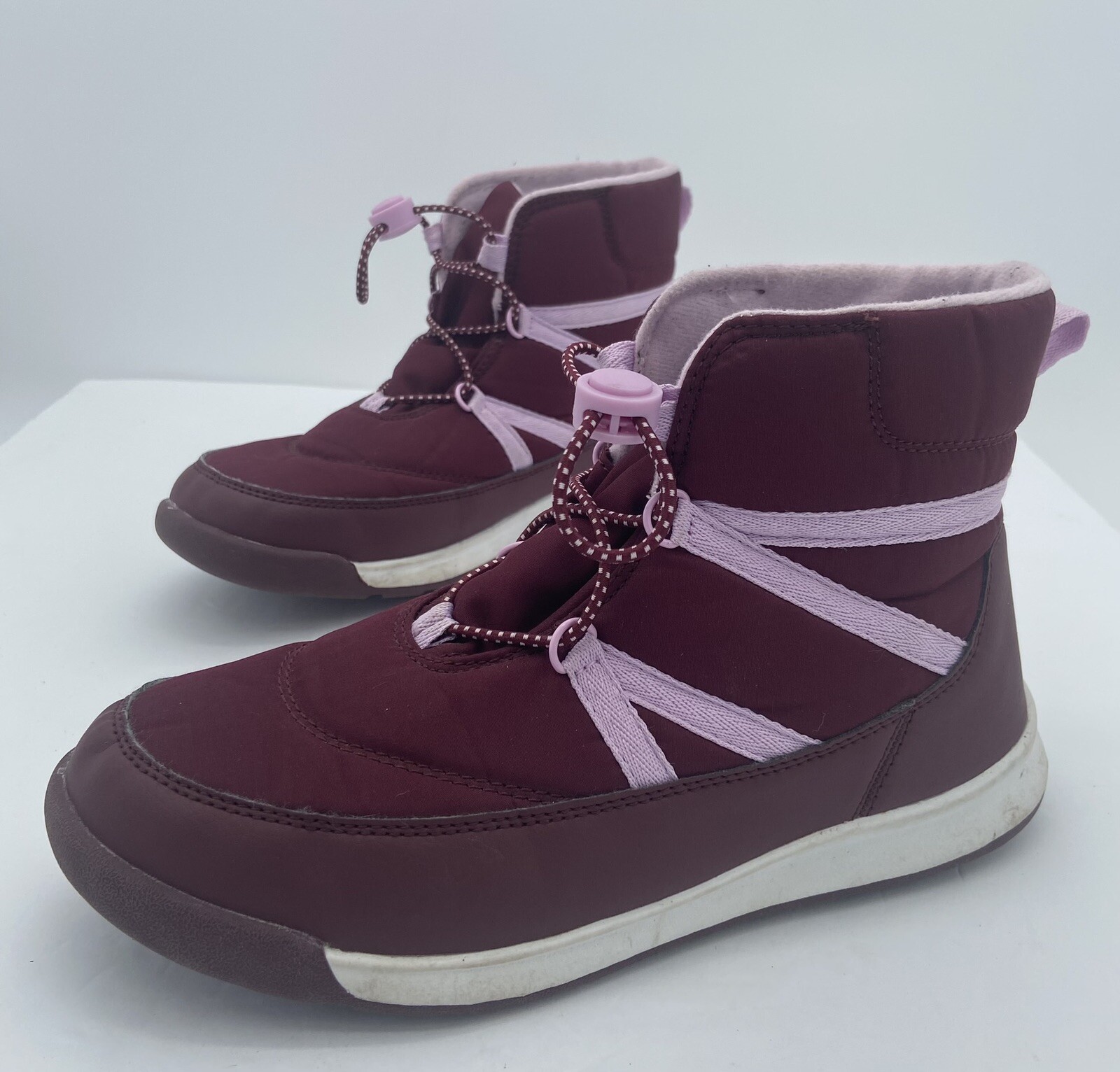 Children’s Place Colorblock Girls Boots Size 4 Lace Up Purple All Weather