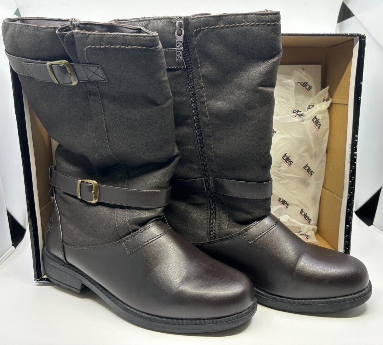 Totes Women Boots All Weather Footware Peyton Sz 11M Brown Thinsulate Insulation