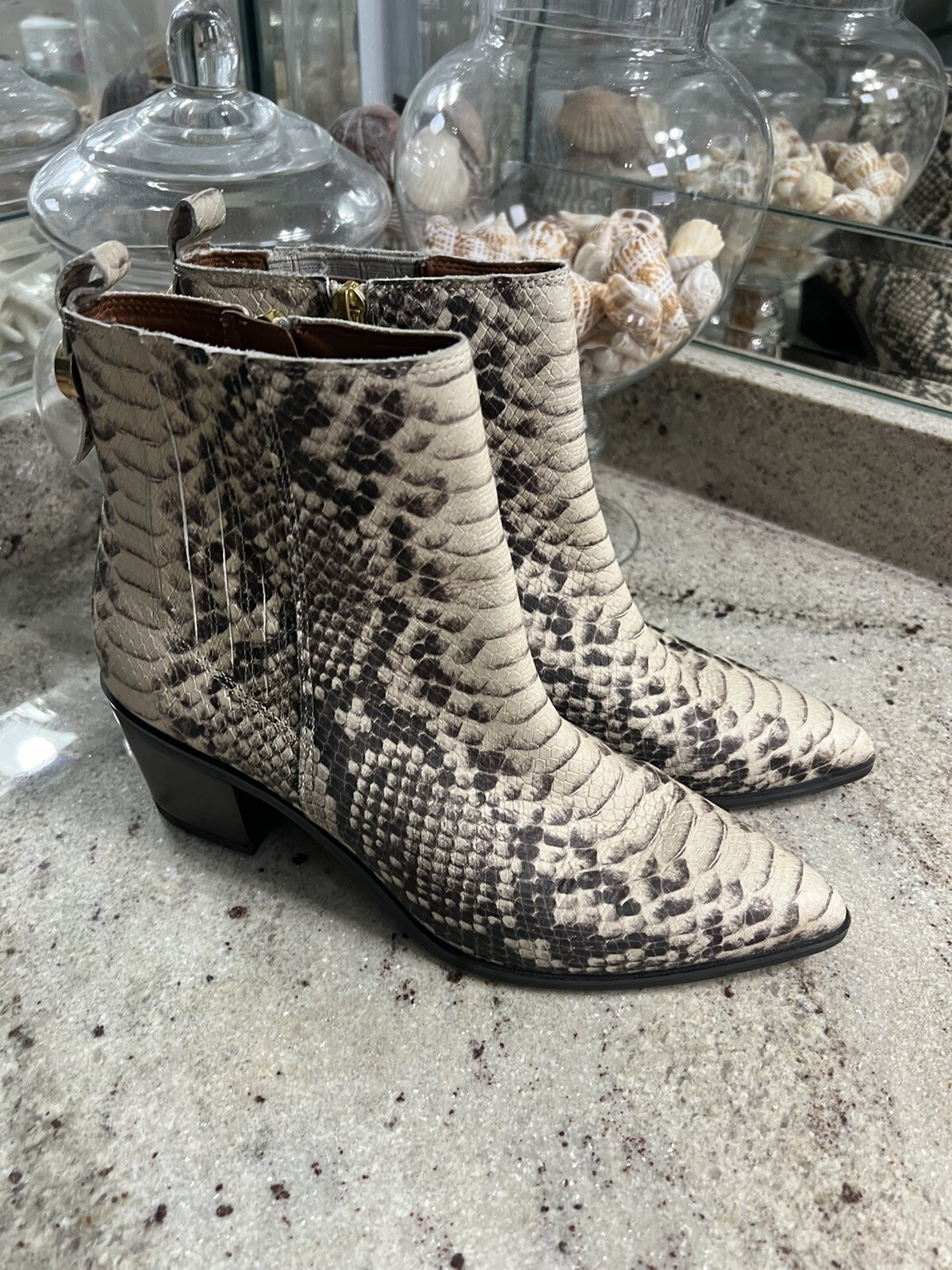 FRANCO SARTO SHAY FASHION ROCCIA PRINT WOMEN BOOTS SIZE 7.5 Python