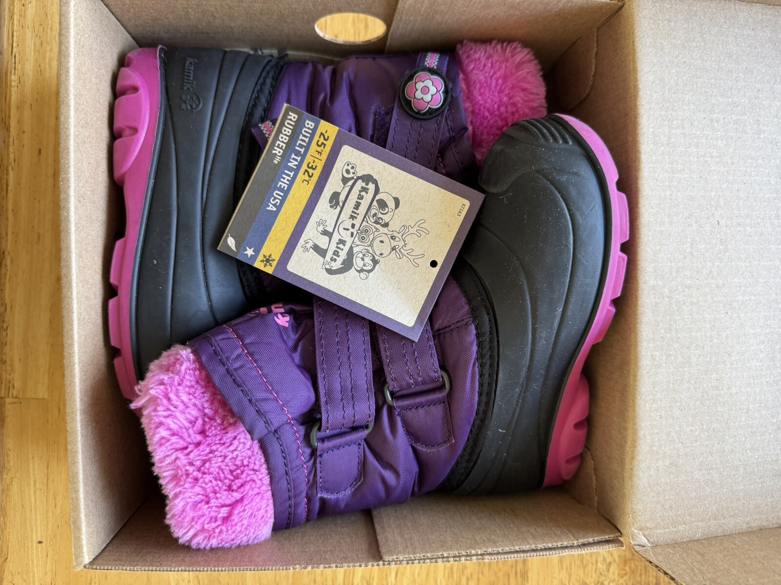 KAMIK girls winter boots. Size 8. Pink And Purple.  Excellent Condition