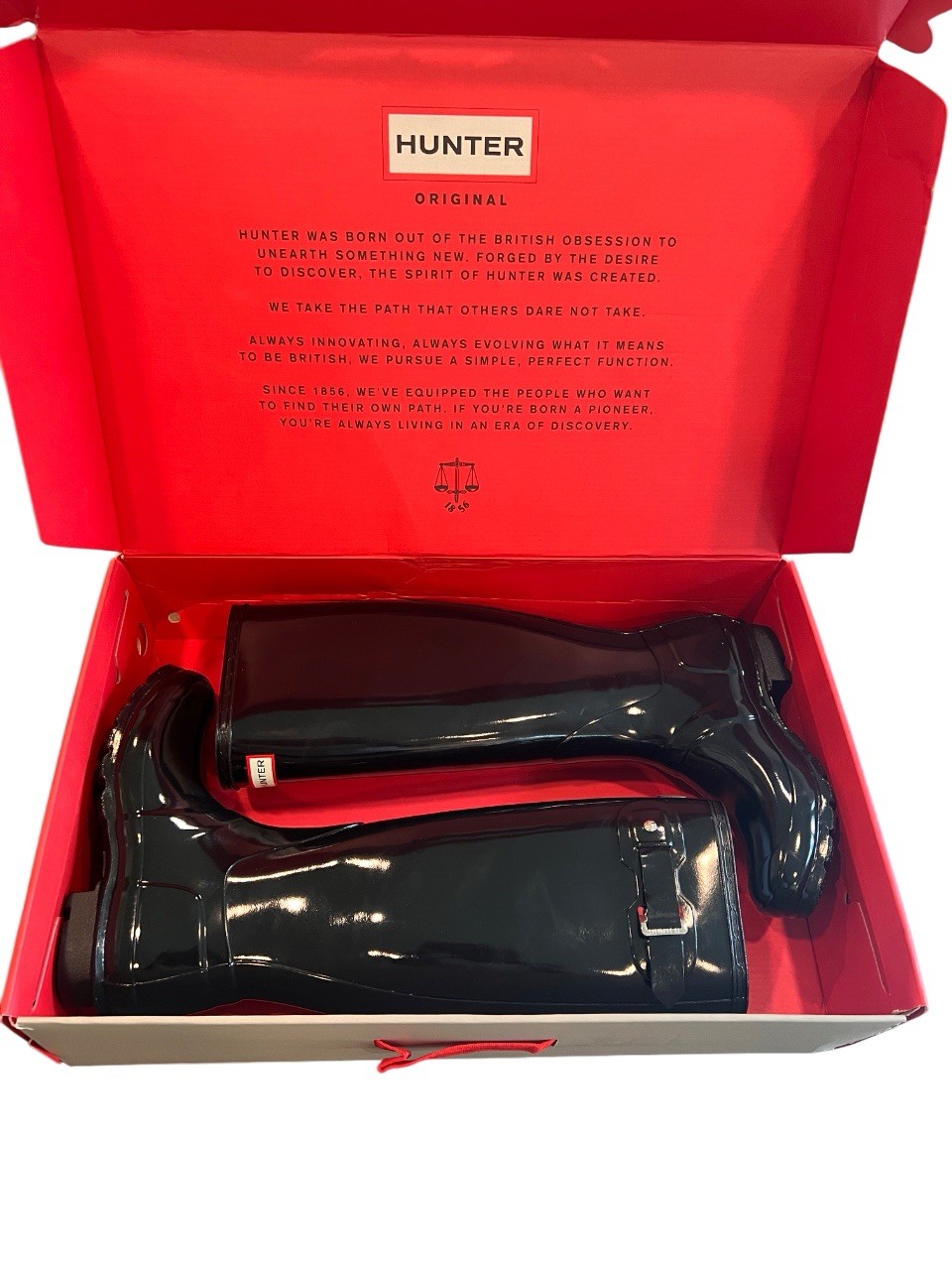 Hunter Dark Black Tall Glossy Women Boots Size 5 – New With box