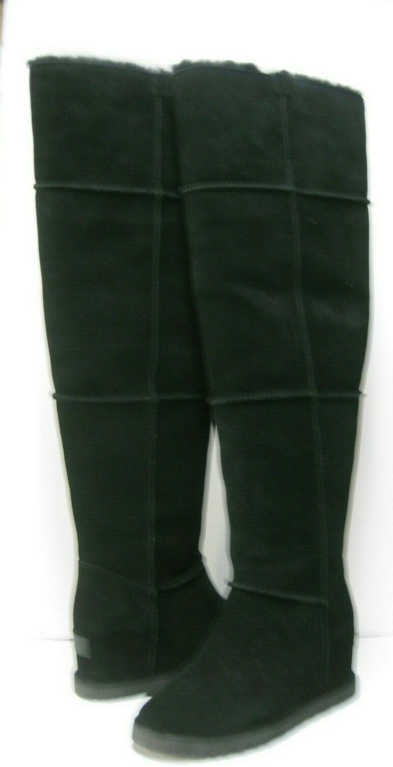 UGG CLASSIC FEMME TALL OVER THE KNEE WOMEN BOOTS SUEDE BLACK US 8 /UK 6 /EU 39