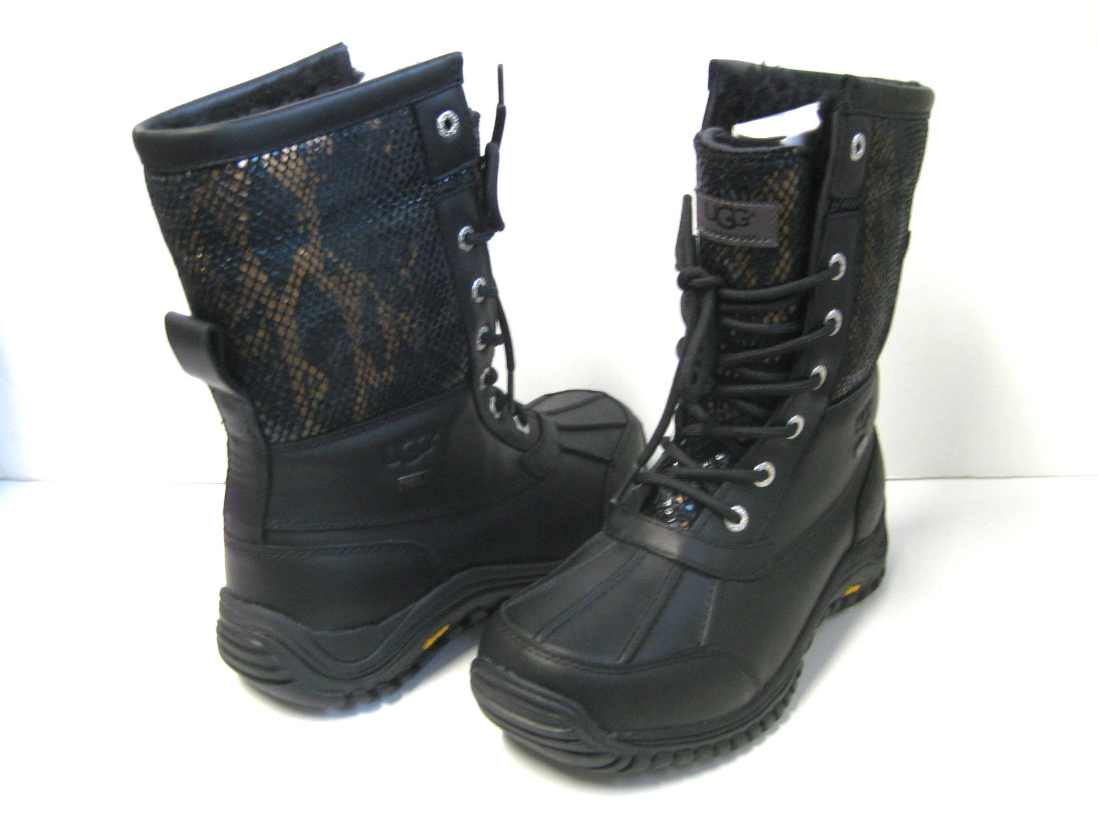 UGG ADIRONDACK II EXOTIC VELVET WOMEN WINTER BOOTS BLACK US 7.5 /UK 6 /EU 38.5