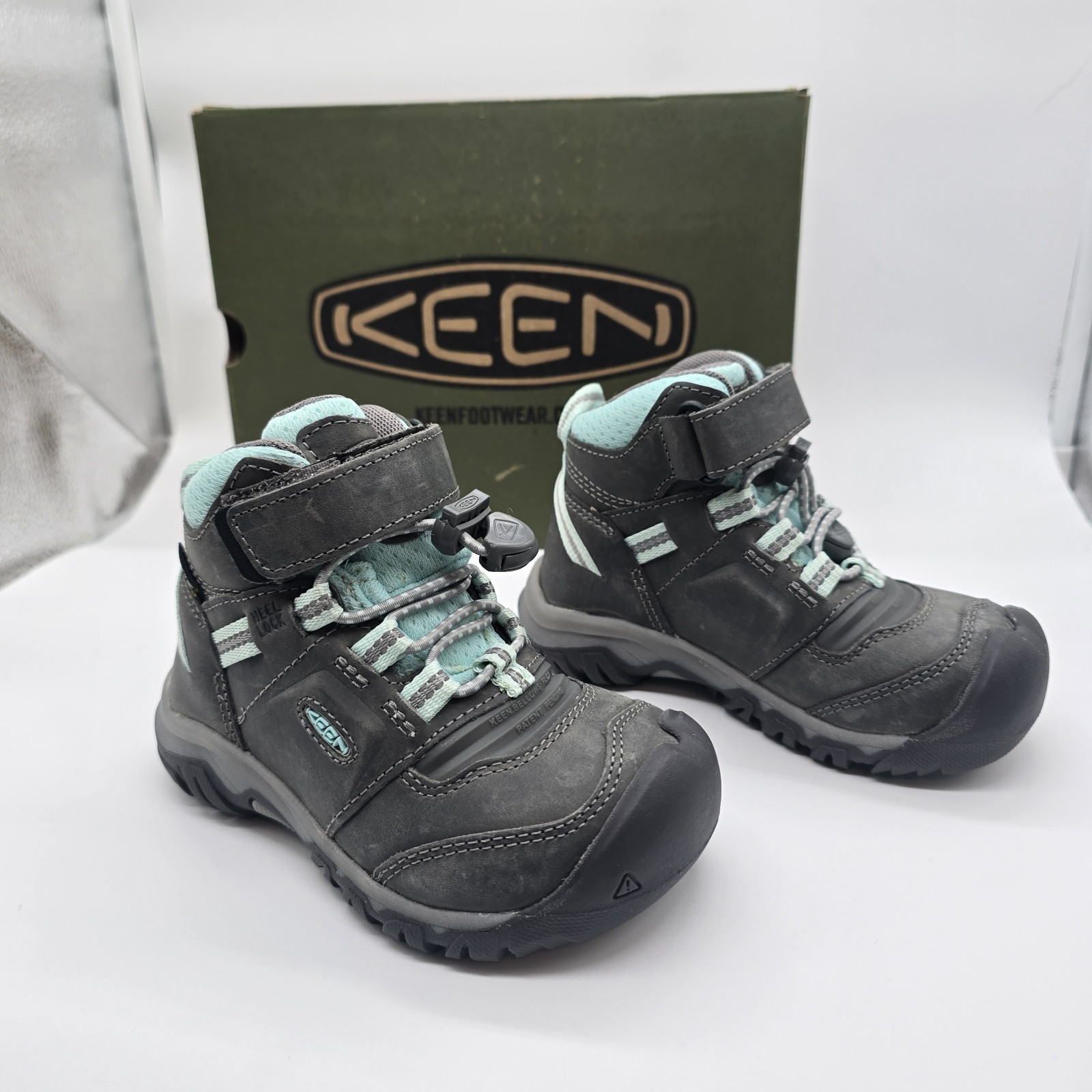 Keen Ridge Flex Mid Toddler Size 8 Girls Boots Blue Gray Waterproof Hiking Shoes