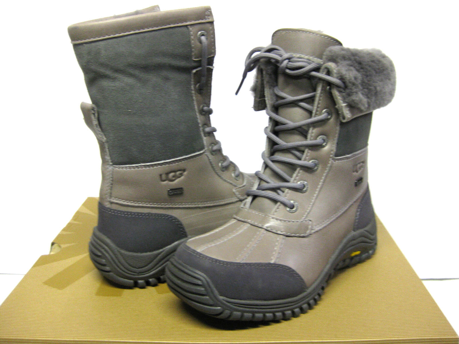 UGG ADIRONDACK II WOMEN WINTER BOOTS LEATHER GREY US 6 / UK4.5/EU/37/JP23
