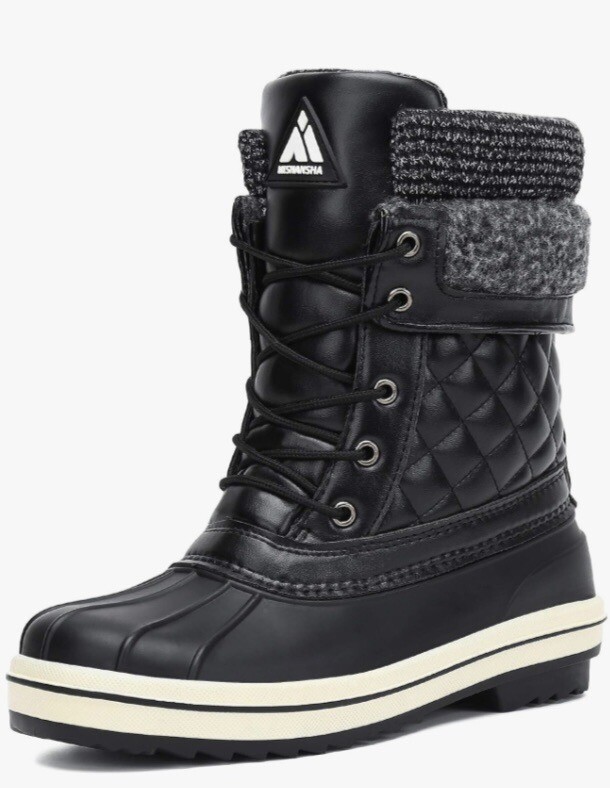 Mishansha Snow Boots for Women Mid-Calf Waterproof Winter Boot Size 10