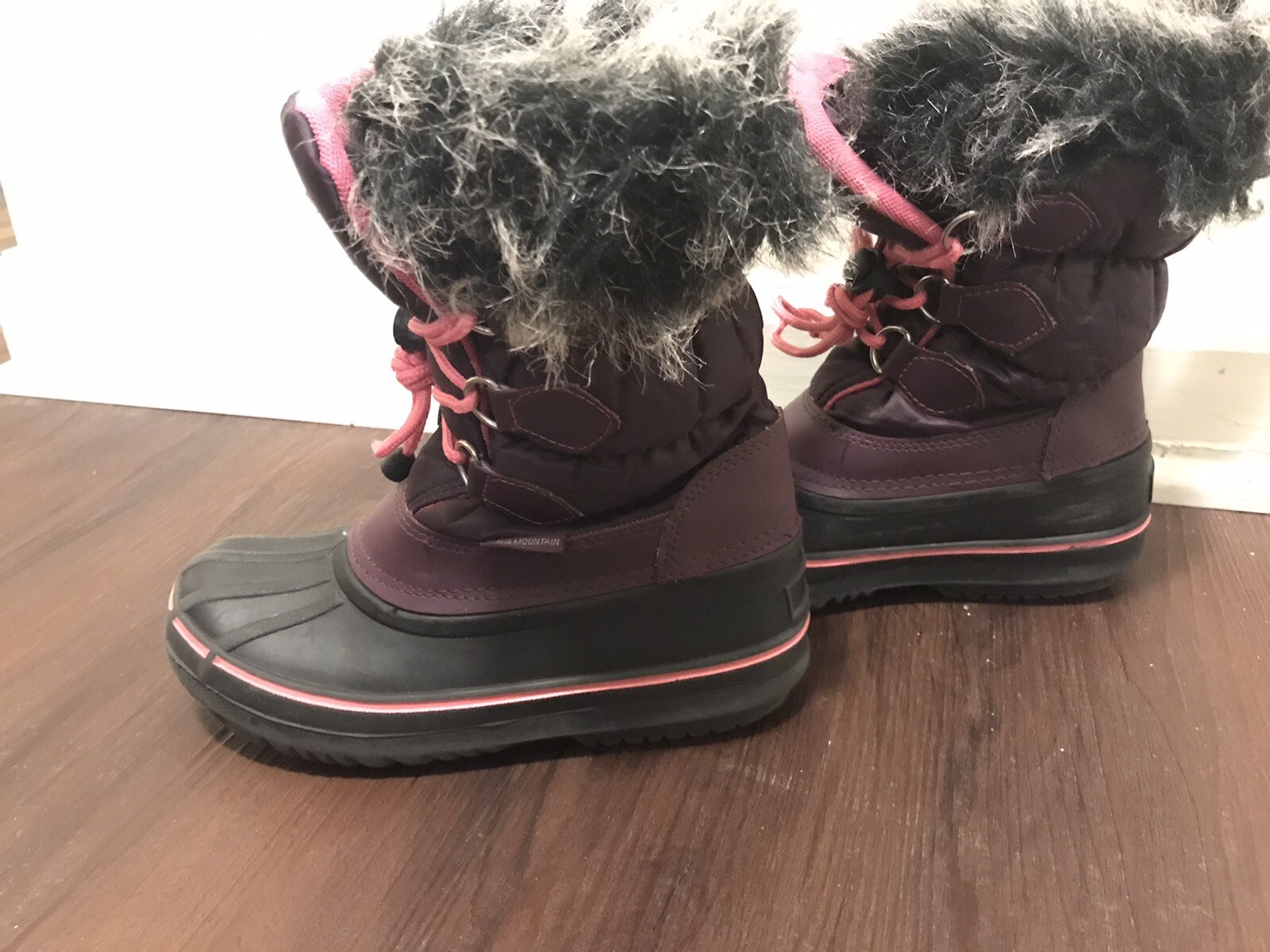 Nova Mountain Girls Winter Boots Sz 1 Faux Fur