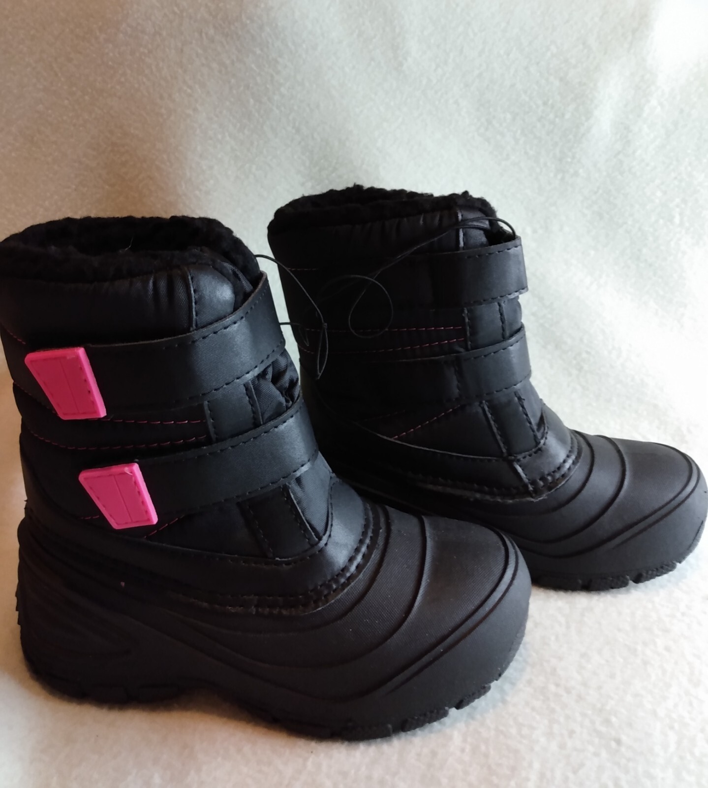 NEW Wonder Nation Toddler Girls/Youth Girls Winter Boots Size 12 Black & Pink