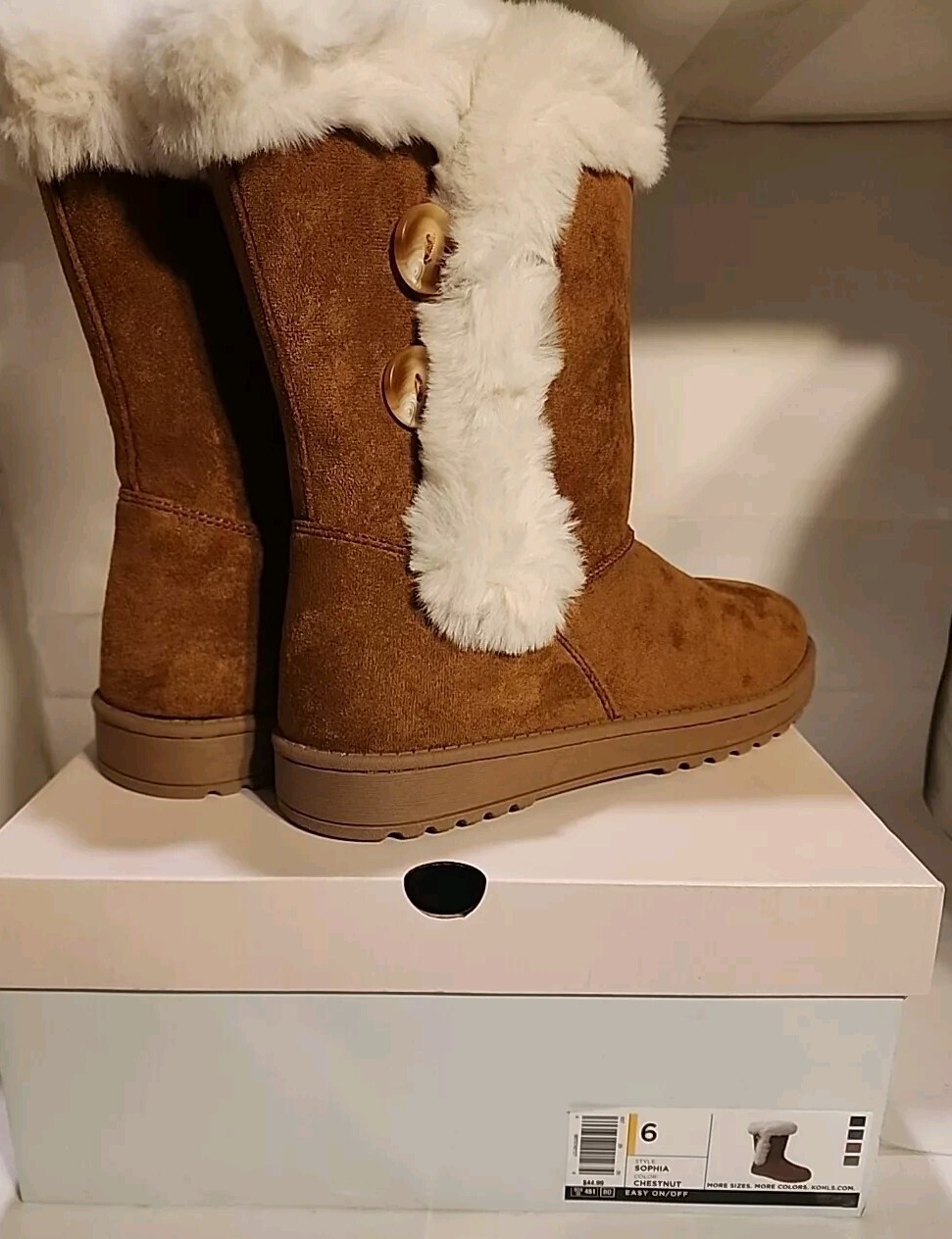 SO® Sophia Girls’ Winter Boots Faux fur boots. Pull-on, Girl’s Size 6