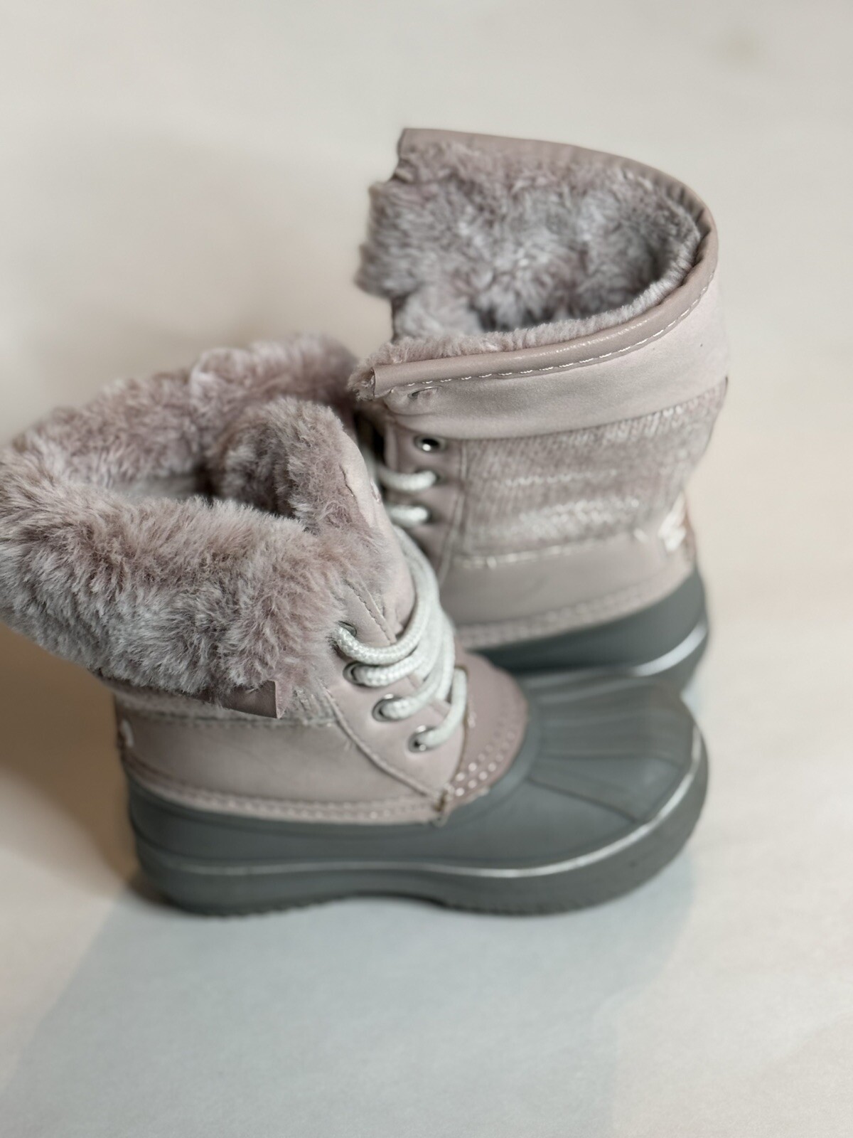 London Fog Collection Gray & Pink Girls Winter Boots size 7