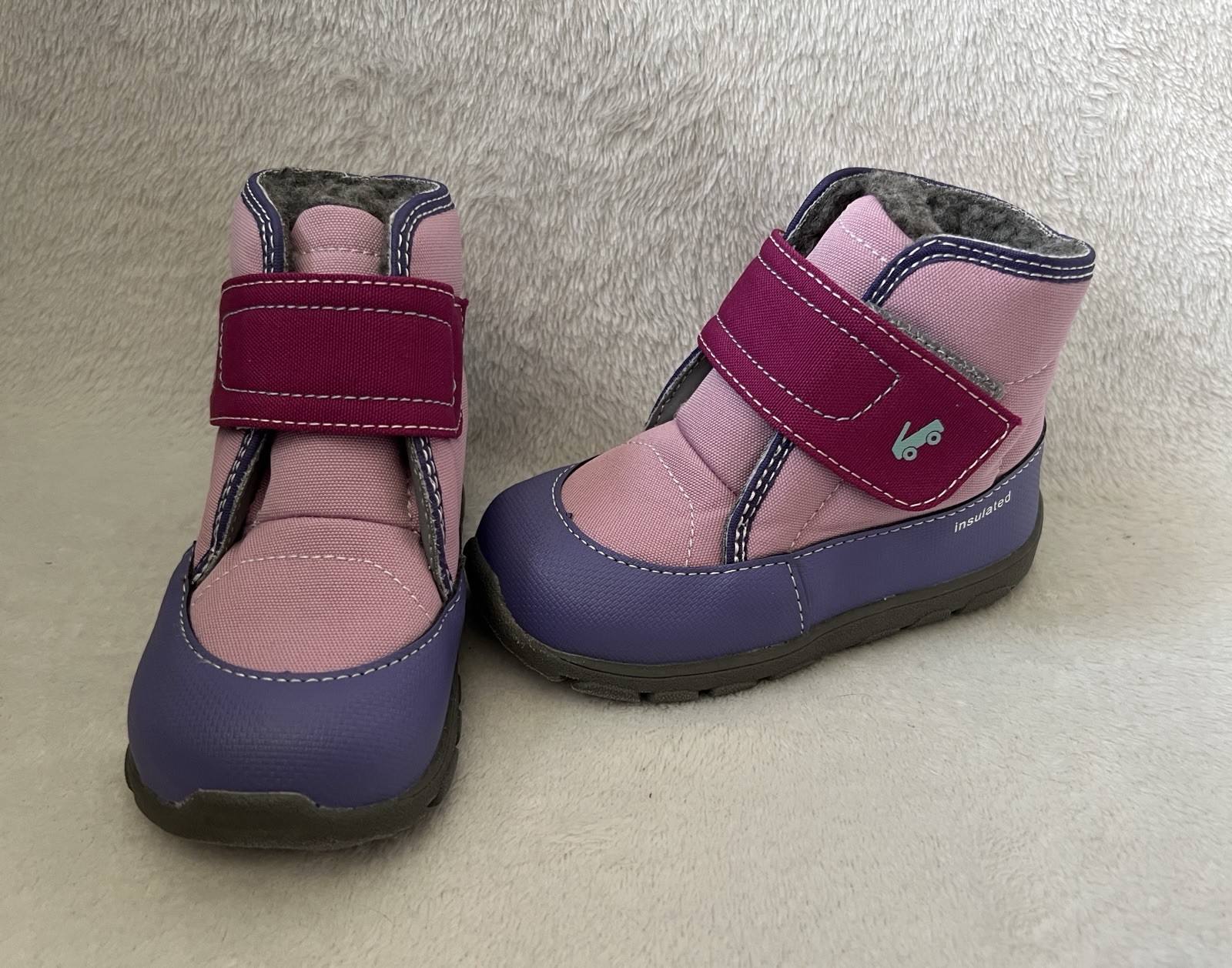 See Kai Run Boots Toddler Girls Sz 9 Blake Purple Fur Lined Winter Snow Insulate