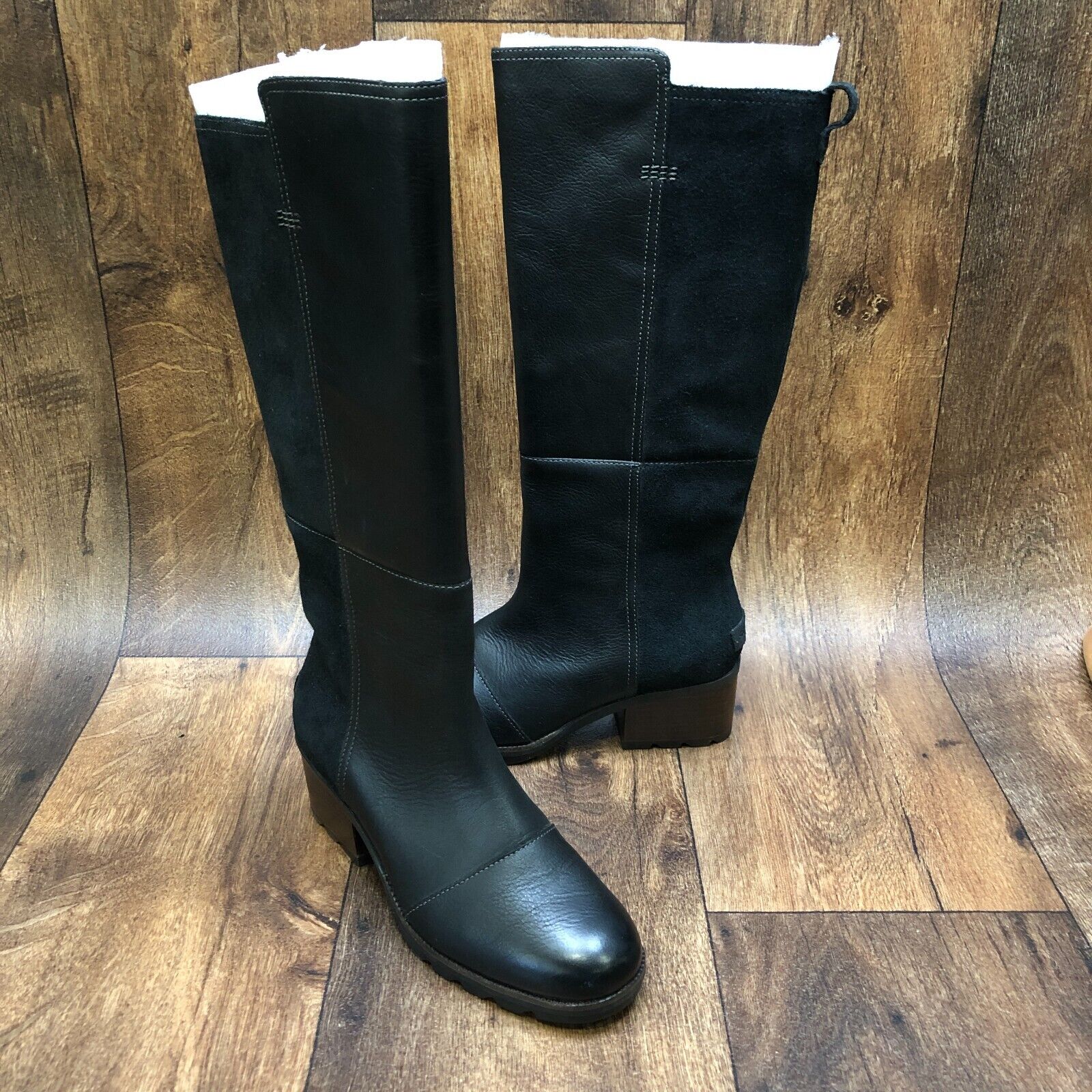 Size 8 Women Boots Sorel Care Tall Riding Boots Waterproof Black NL3388-010 MINT