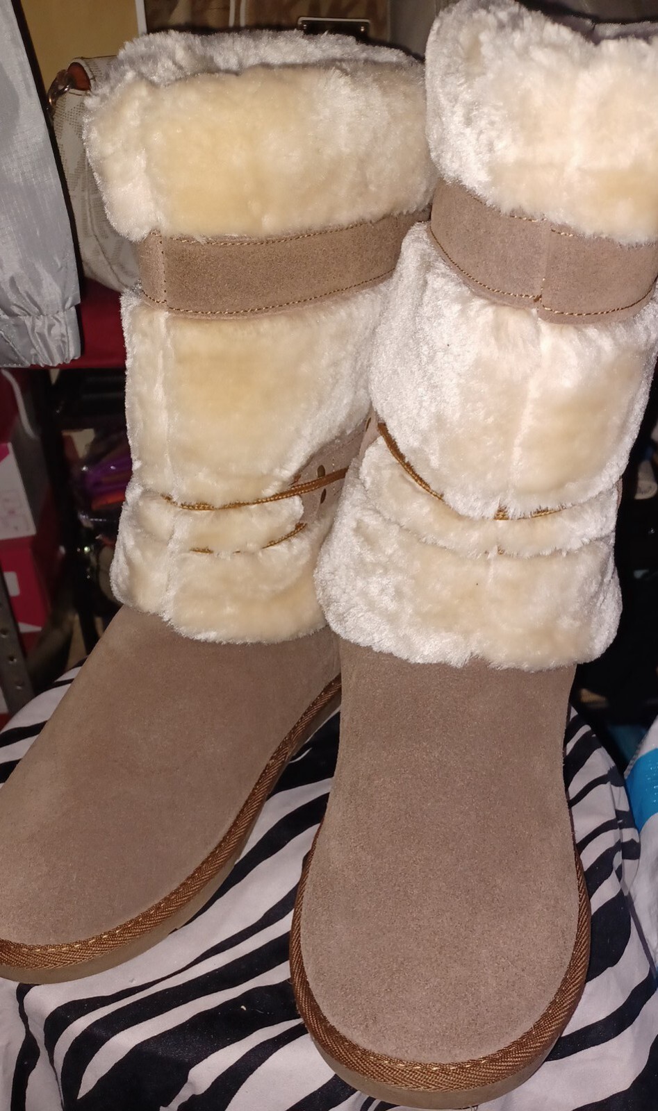 Natural Reflections Bernie Shearling Women Winter Boots Sz-10
