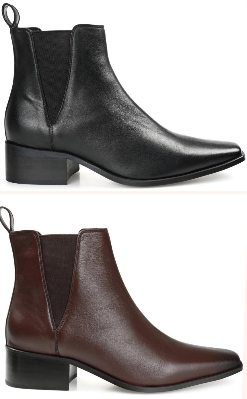 Signature by JOURNEE Collections- Women Boots “BROOKLEE” GenuineLeather- BLK&BRN