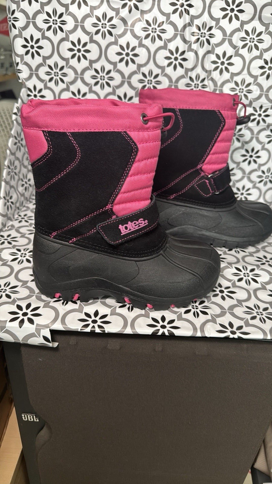 Totes Josie Toddler Little Girls’ Winter Boots Size 12 Waterproof-Pink/Black