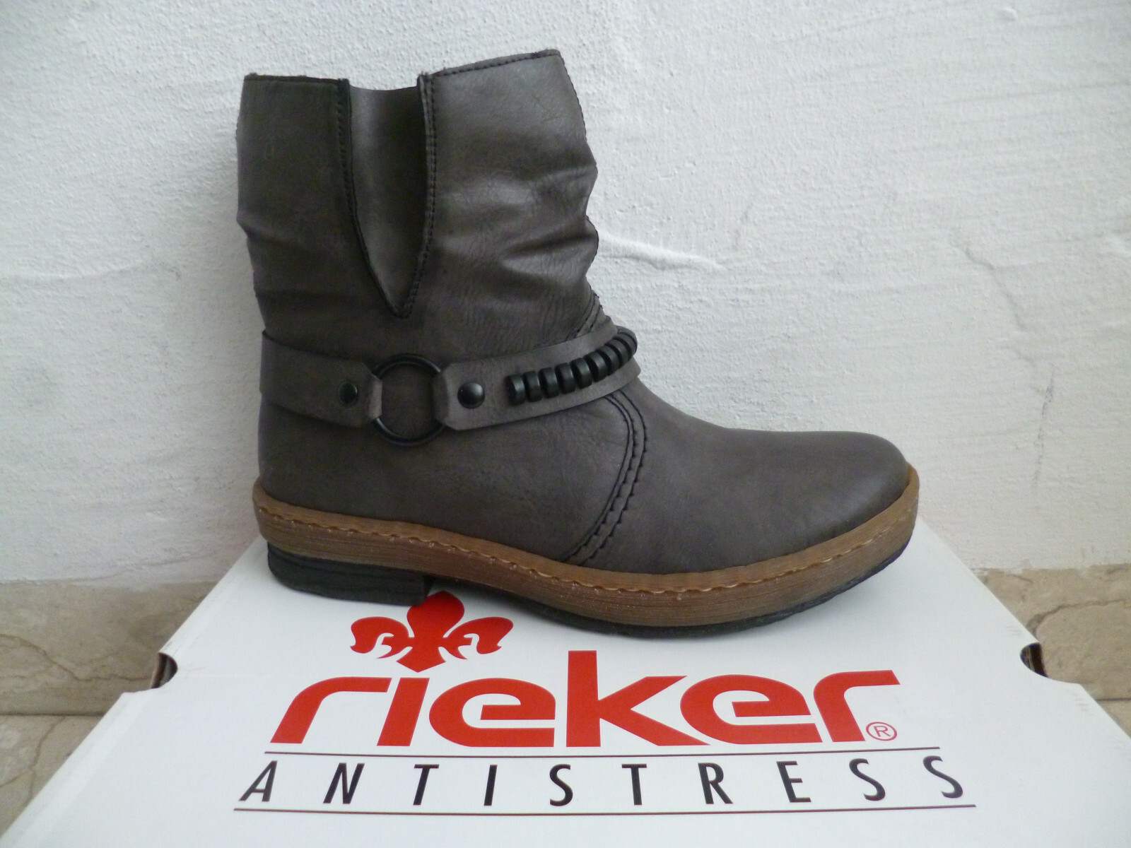 Rieker Women Boots Ankle Boots Winter Boots Gray Z6762 NEW