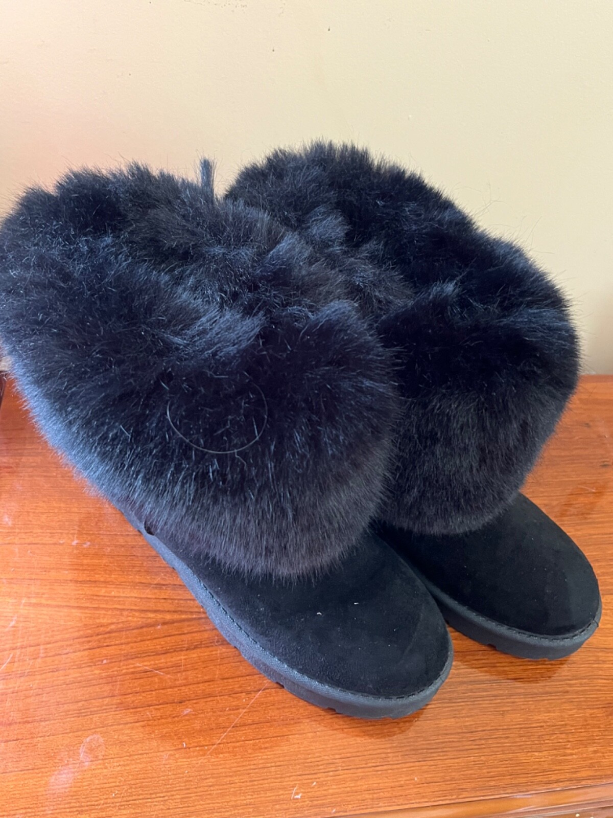 Womens Ankle Moccasin Slippers  Warm Boots Faux Fur Lined Booties Size. 9.5