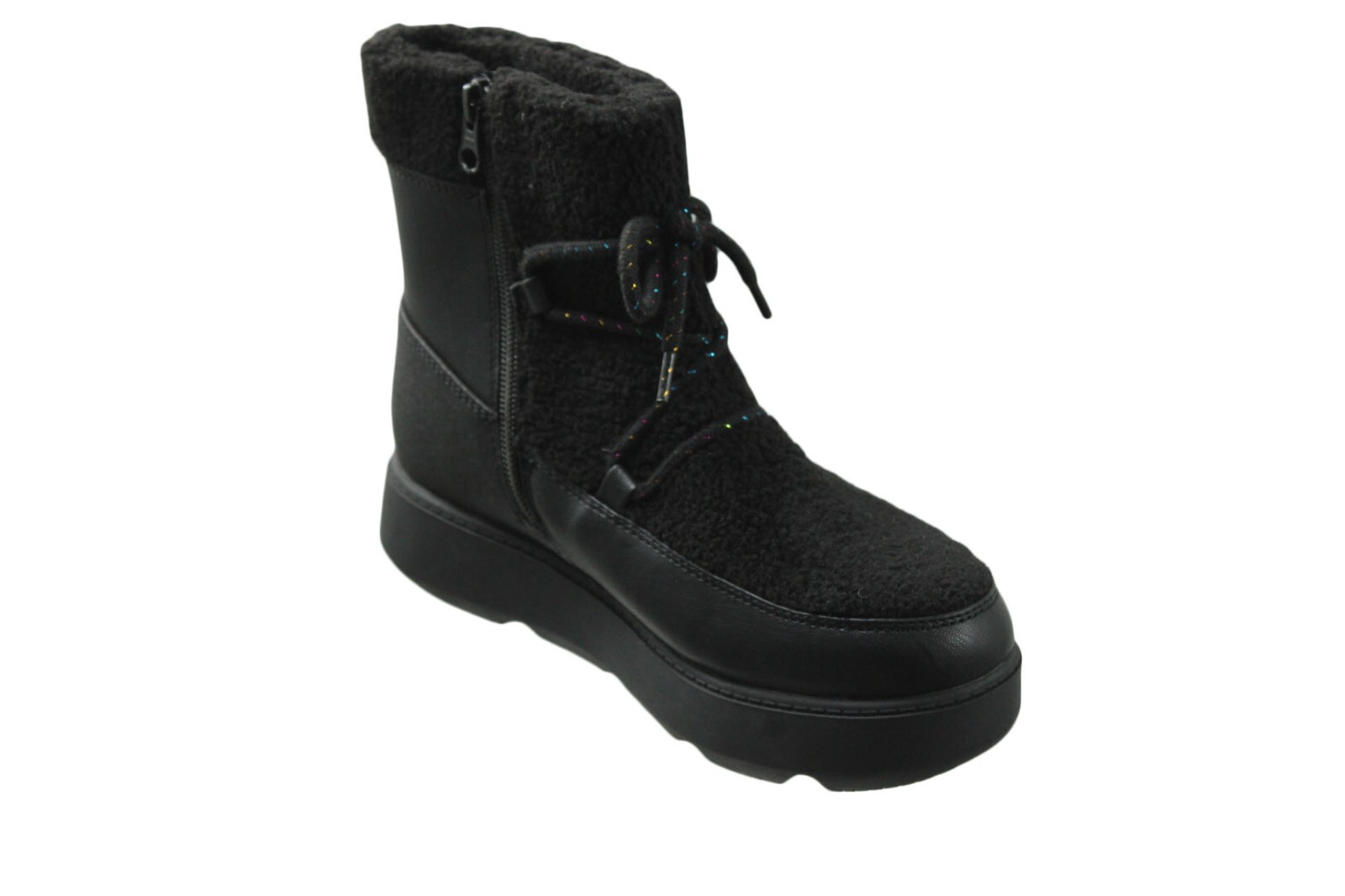 Big Girls Boots Girls Arya Zipper Winter Shearling Style Boots Size 4 Black
