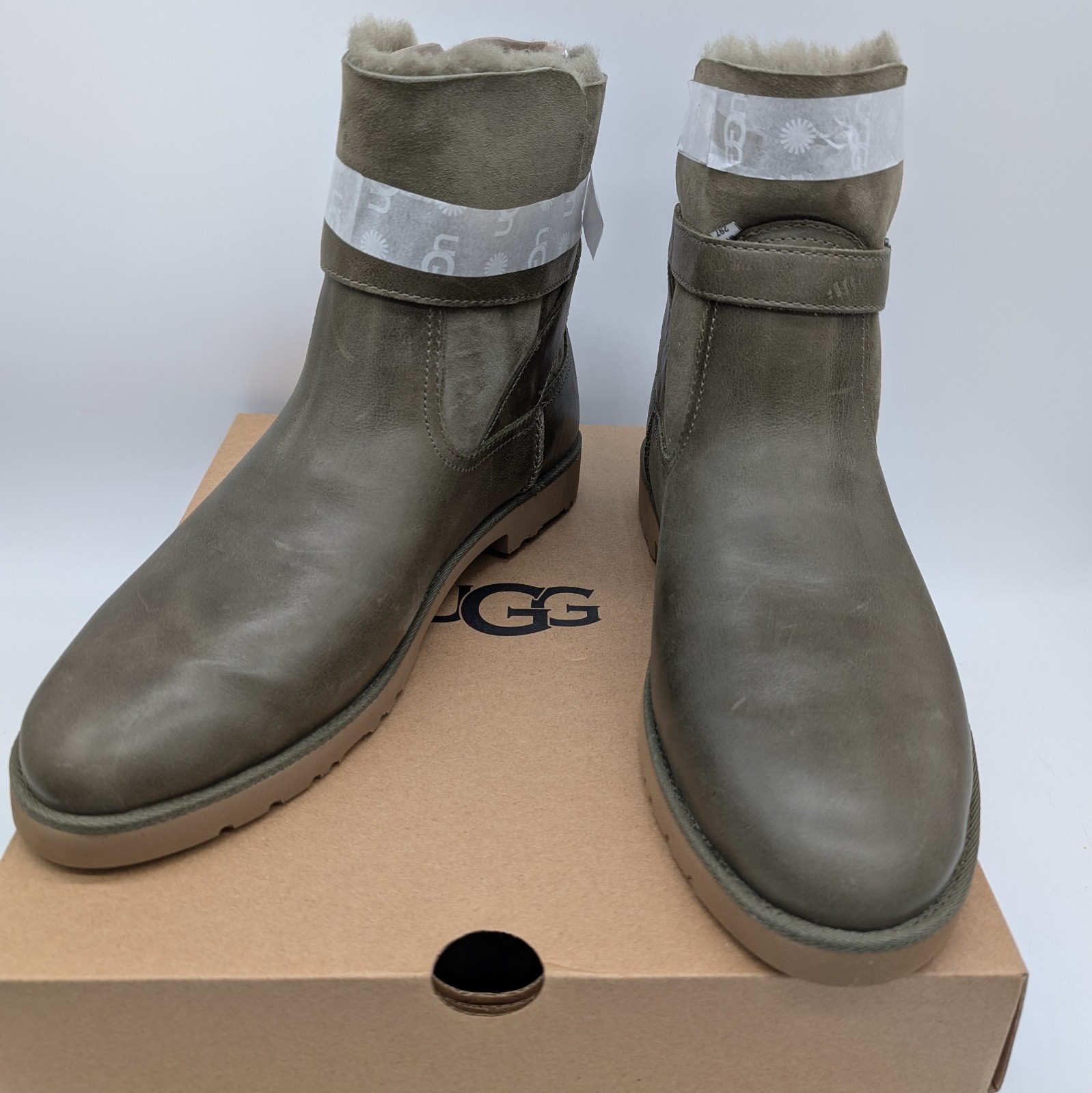 UGG ROMELY BUCKLE WOMEN BOOTS LEATHER BURNT OLIVE US 11 /UK 9 /EU 42 NIB