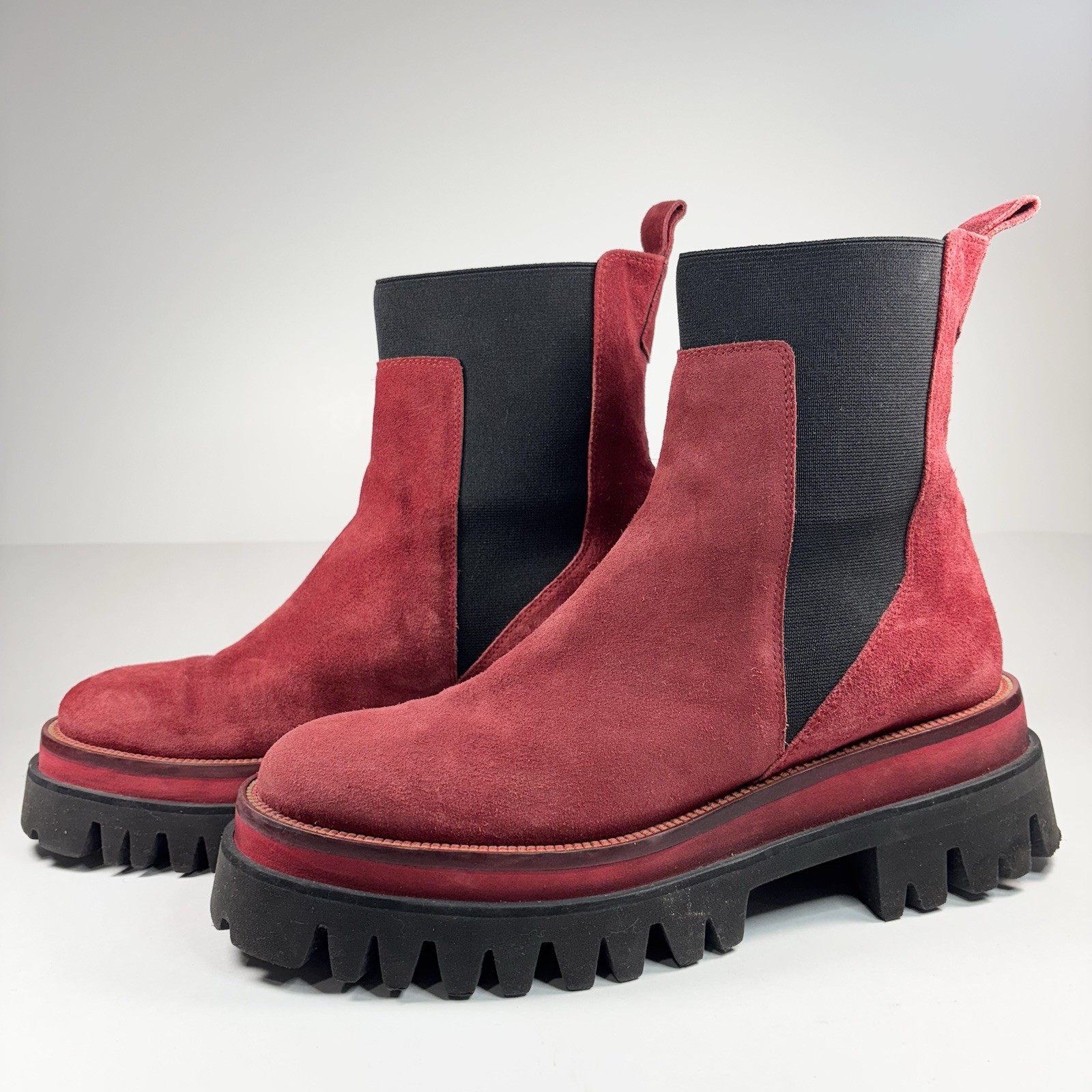 ZINDA Chelsea Boot Dames Red Suede Women Boots Size 39 Made In Spain