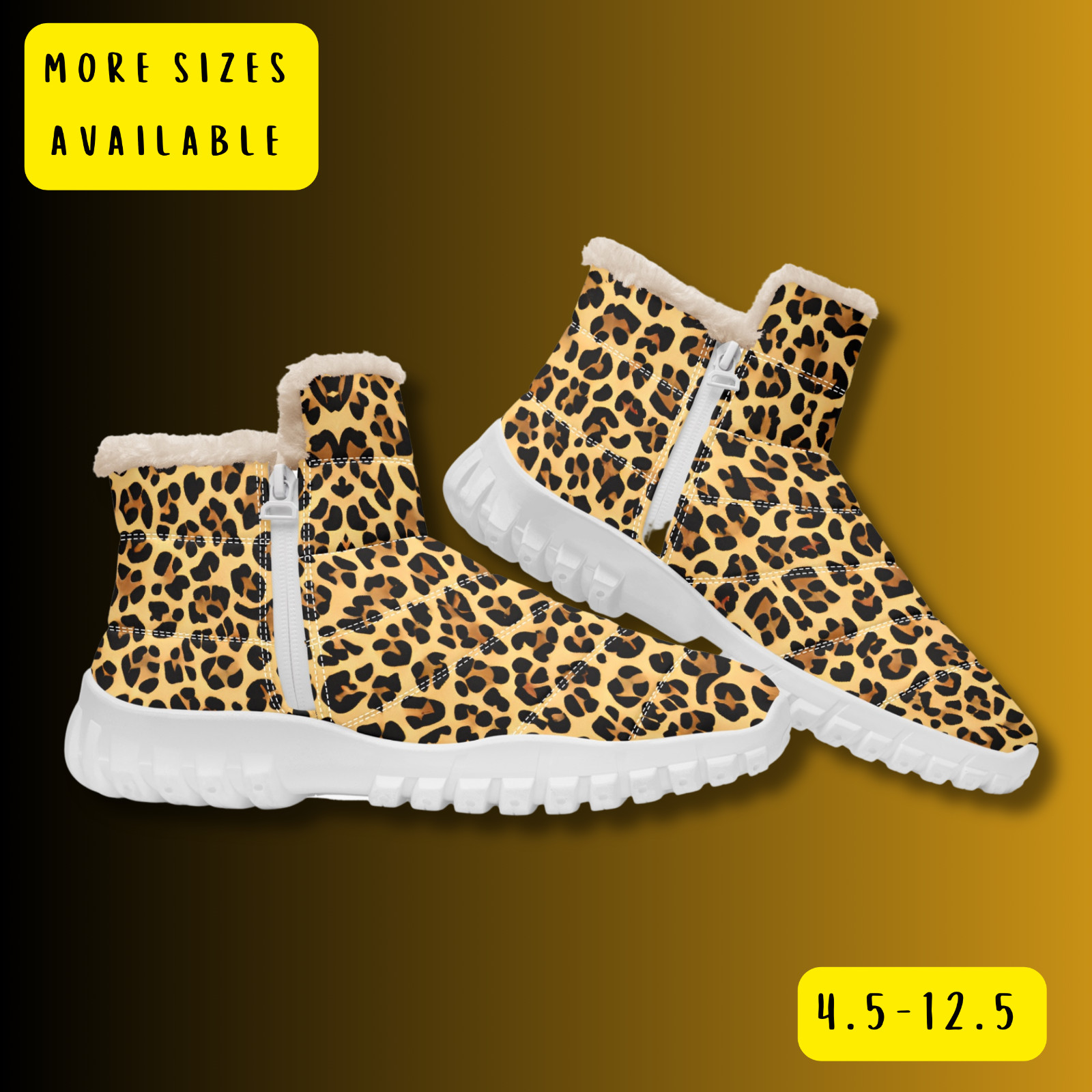 Winter boot cheetah print for women. Winter boots ankle high leopard pattern
