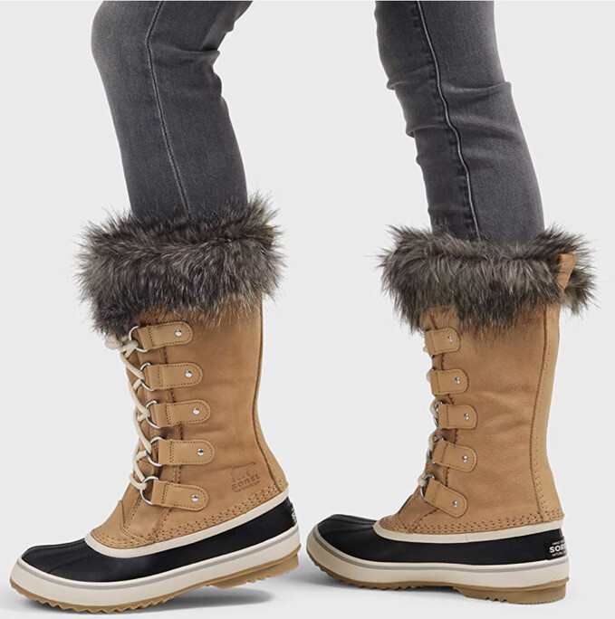 Sorel Joan of Arctic Boots Honest Beige Suede Rubber Winter Snow Women Sz 7 New