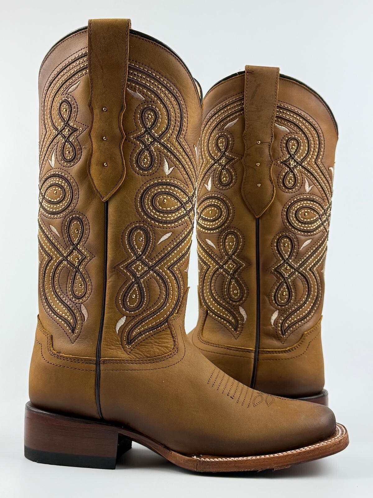 WOMENS COWGIRL WESTERN BOOTS RODEO SQUARE TOE BOTAS VAQUERAS PARA MUJER RANCH