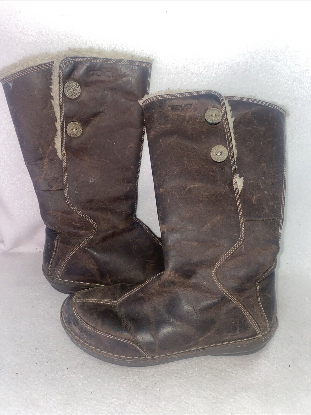 Teva Women winter boots Tonalea Waterproof Leather outdoor chore Insulated 7.5