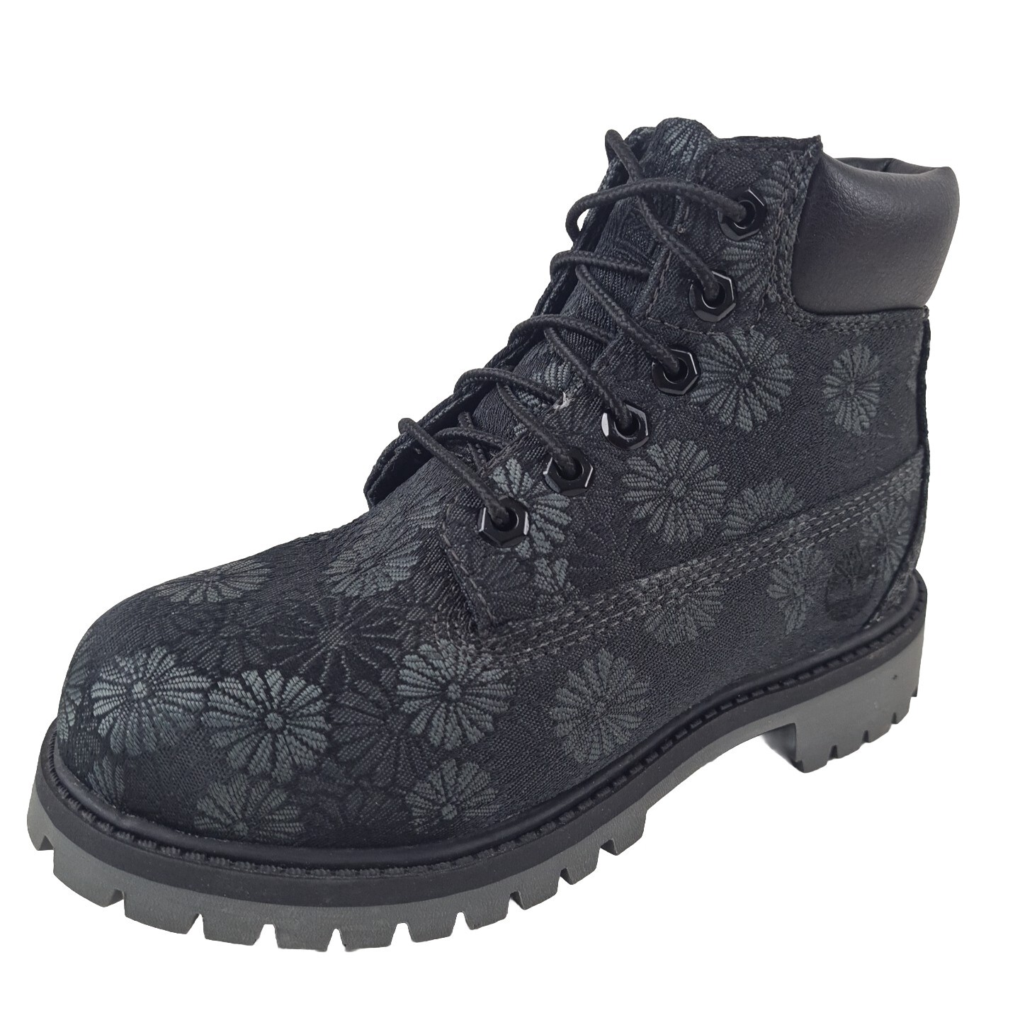 🚨Timberland 6 IN Classic Boots TB0A177P Black Floral Outdoors Size 1 Youth