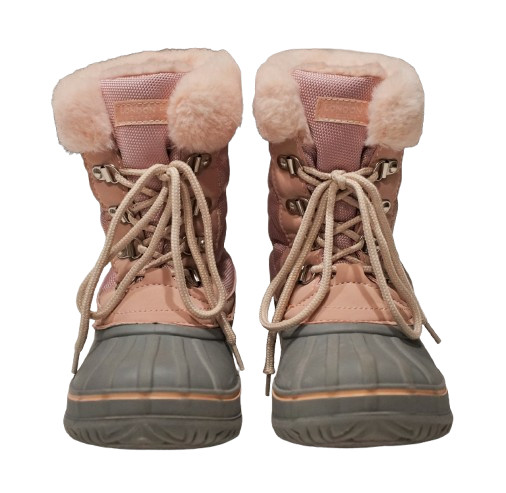 London Fog Collection Gray & Pink Girls Winter Boots size 3 EUC!