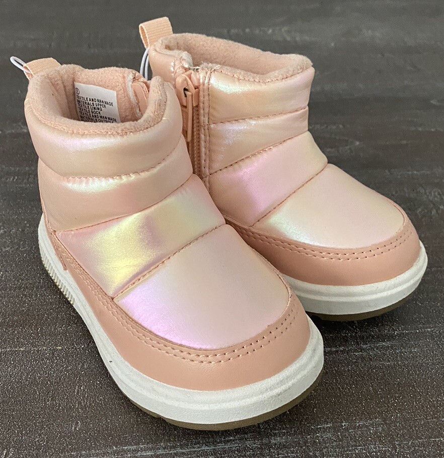 Cat & Jack Toddler Girls Archie Puffer Boots Blush Pink Size 5