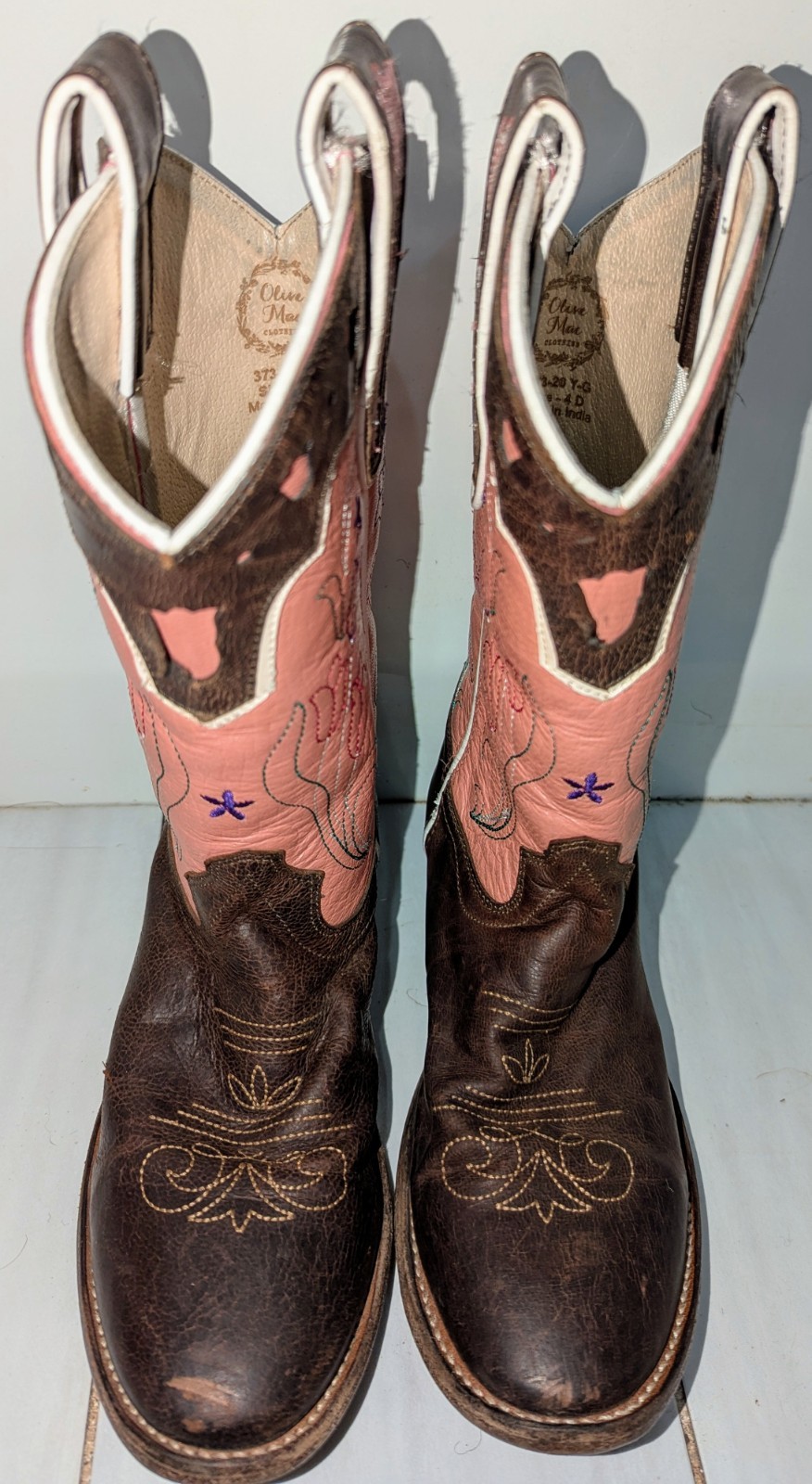 Olivia Mae Clothing Girls Boots Size 4 Real Leather