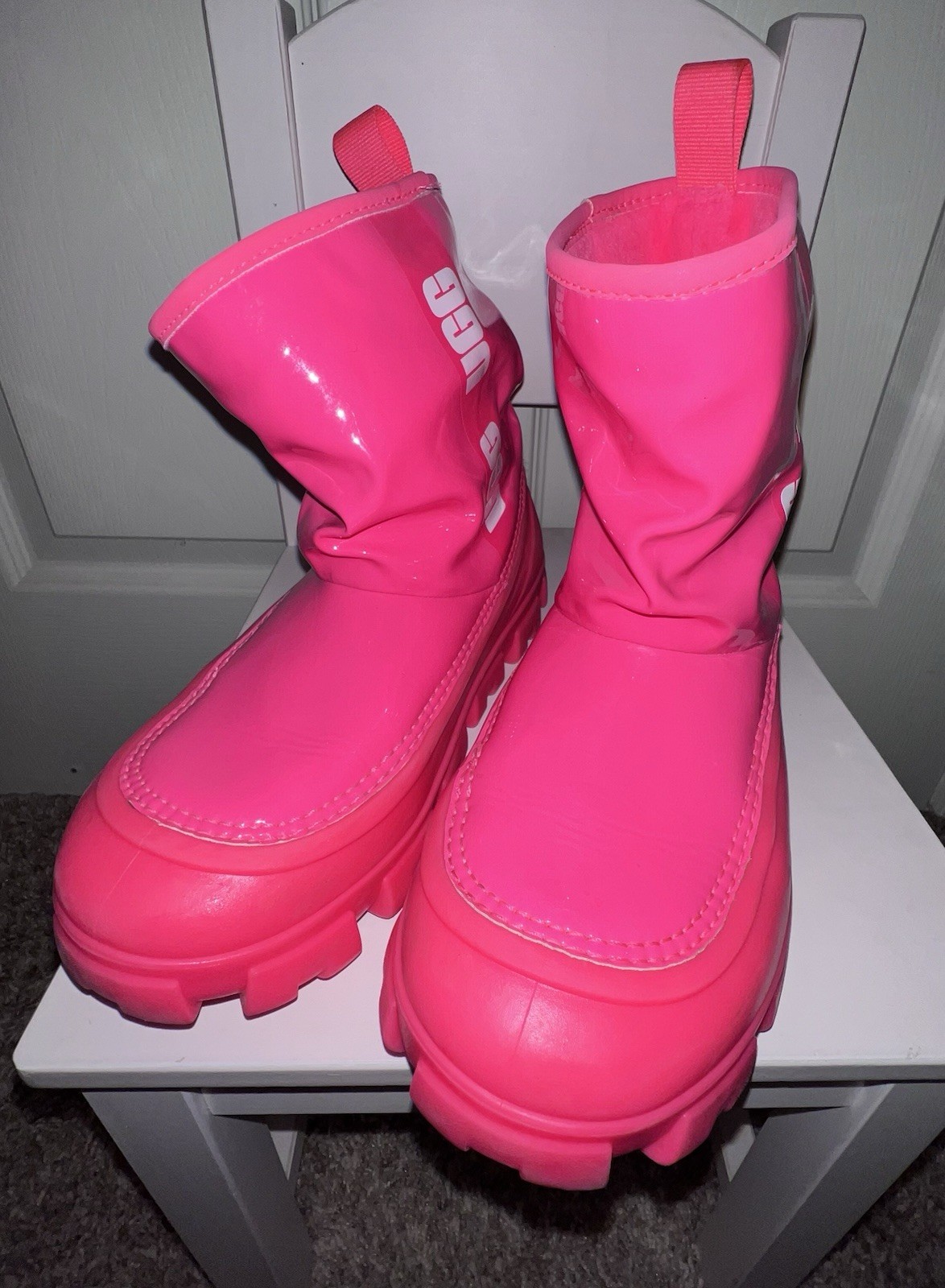 UGG Classic Brellah Mini Rain Winter Girls Boots Super Coral Size 3