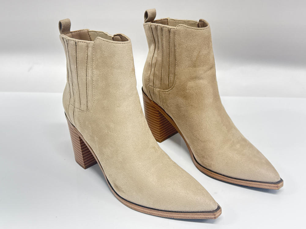 Imily Bela Womens Ankle Boots Pointed Toe Chunky Color: T-camel SIZE 9 NO BOX