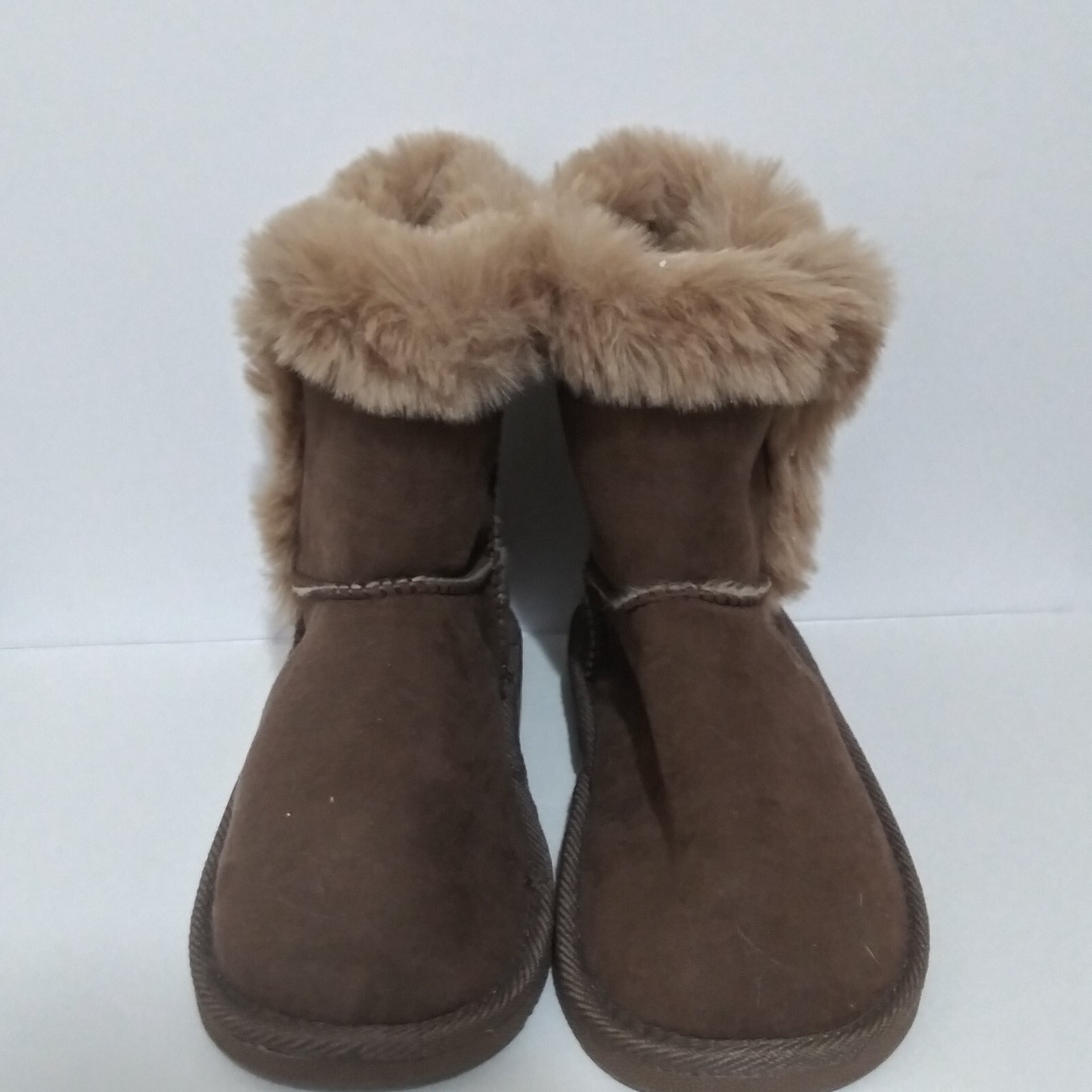 Citi Steps Girls Brown Slide- On Cozy Faux-Fur Lined Girls’ Winter Boots Size: 3