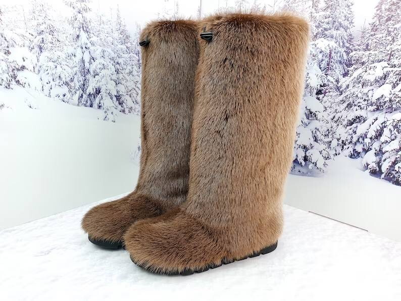 Waterproof real fur women winter boots womens snow boots