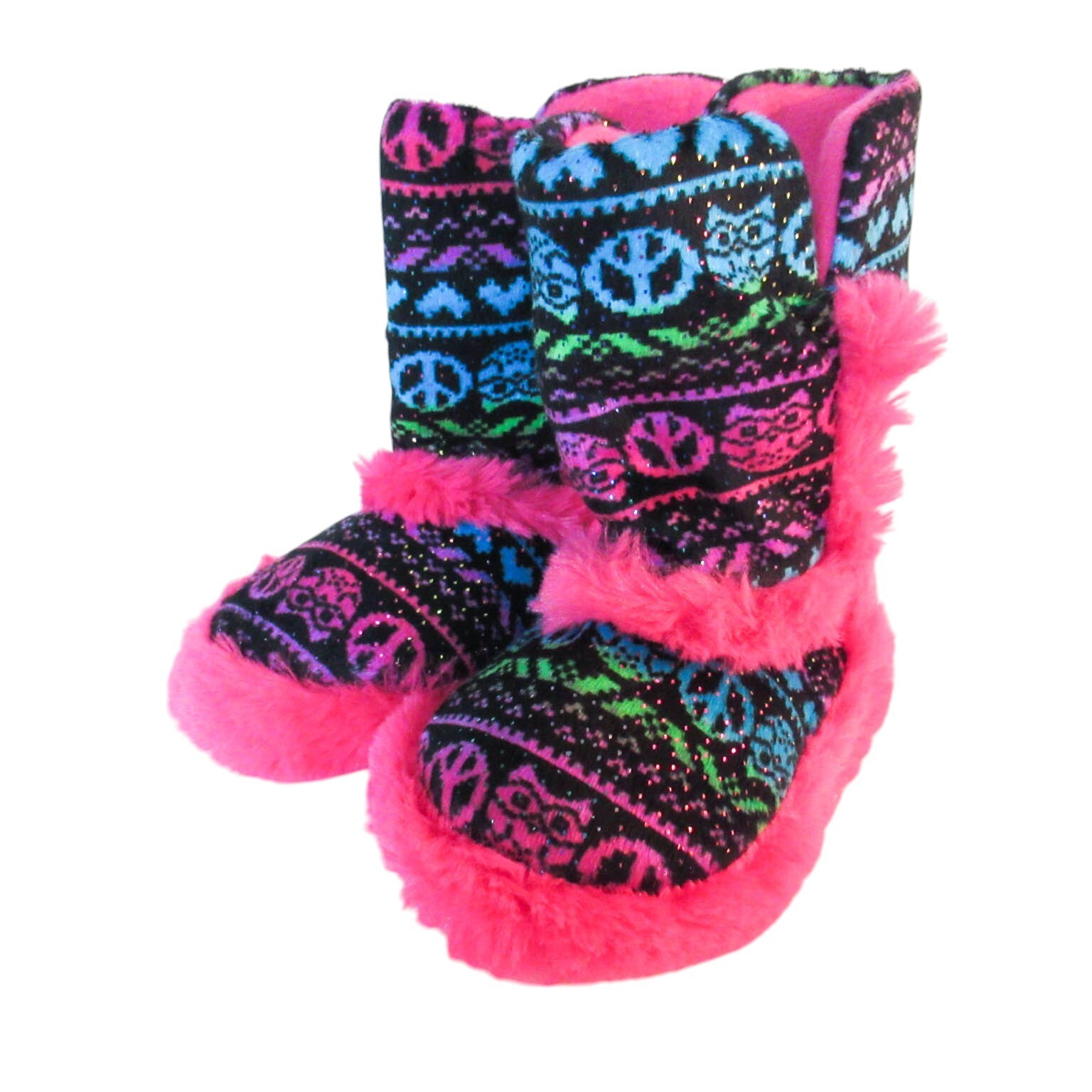 Kohl Girls Winter Boots Small Size 10-11 Pink Combo Fur Flat Hi Rise Shoes NWT