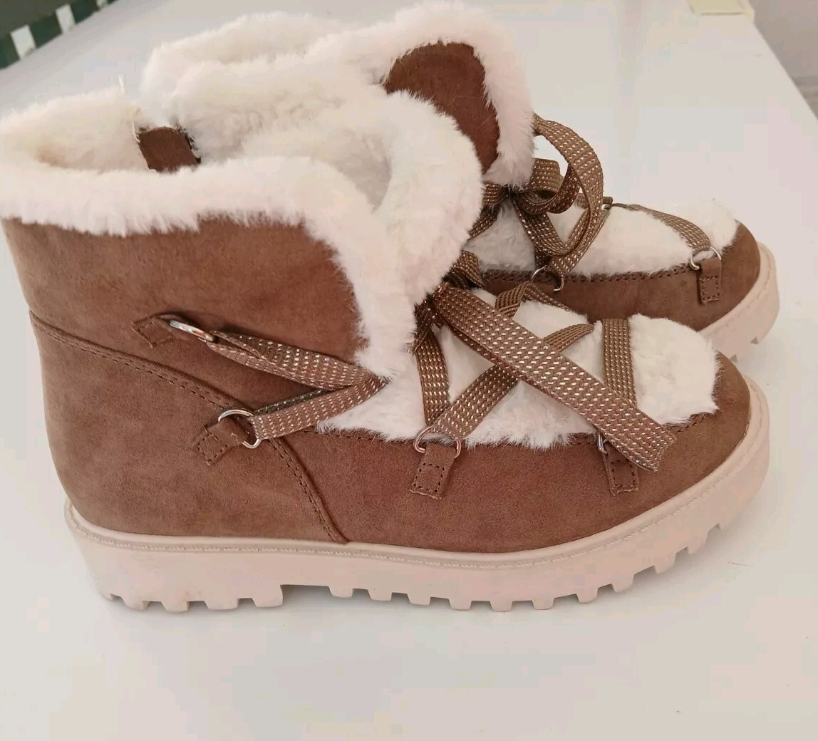 GIRLS WINTER  BOOTS~FALLS CREEK/CHLOE SZ 1~FUR LINING~NWOT